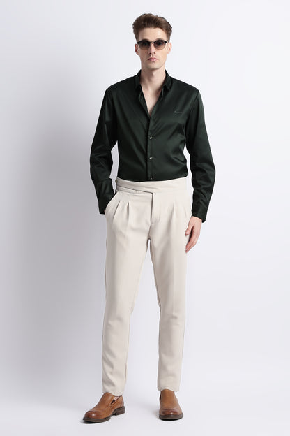 Smooth Satin Shirt Green