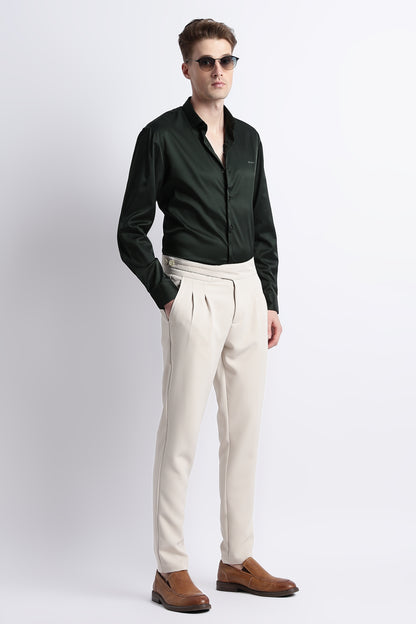 Smooth Satin Shirt Green