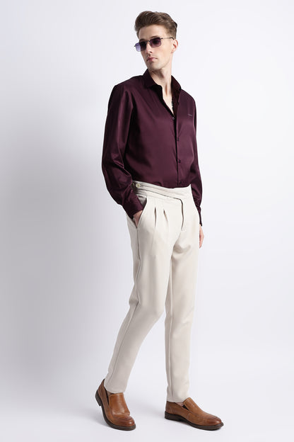 Smooth Satin Shirt Burgundy