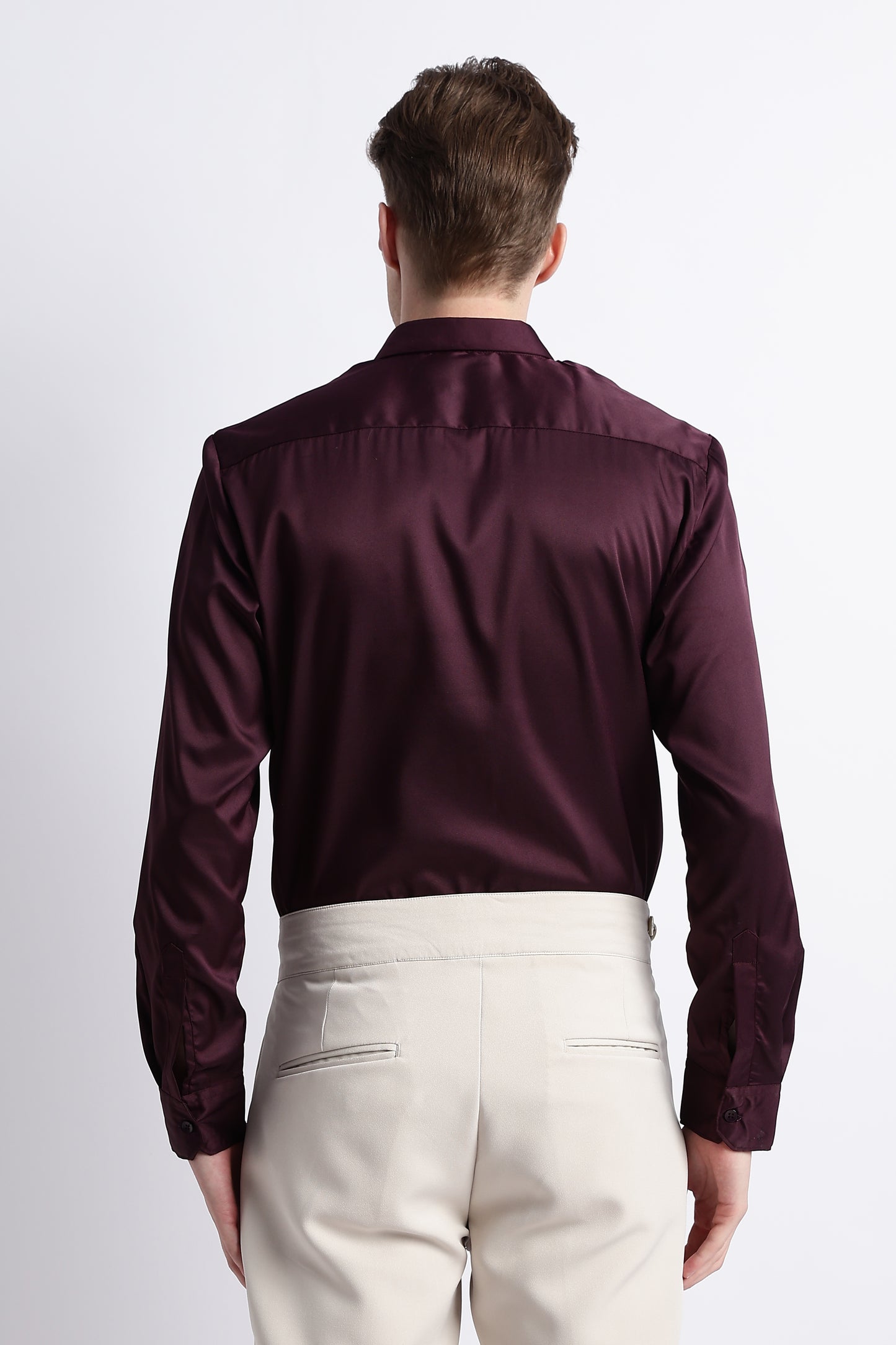 Smooth Satin Shirt Burgundy