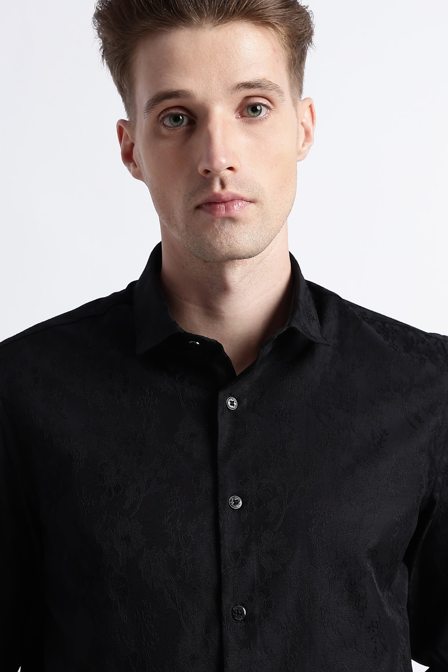Textured Jacquard Shirt Black