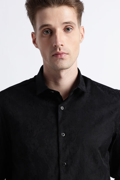 Textured Jacquard Shirt Black