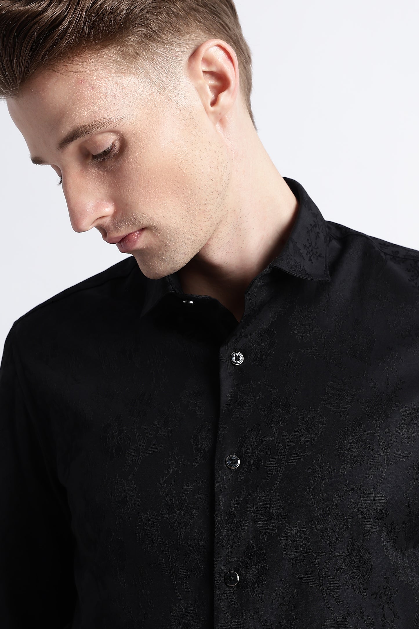 Textured Jacquard Shirt Black