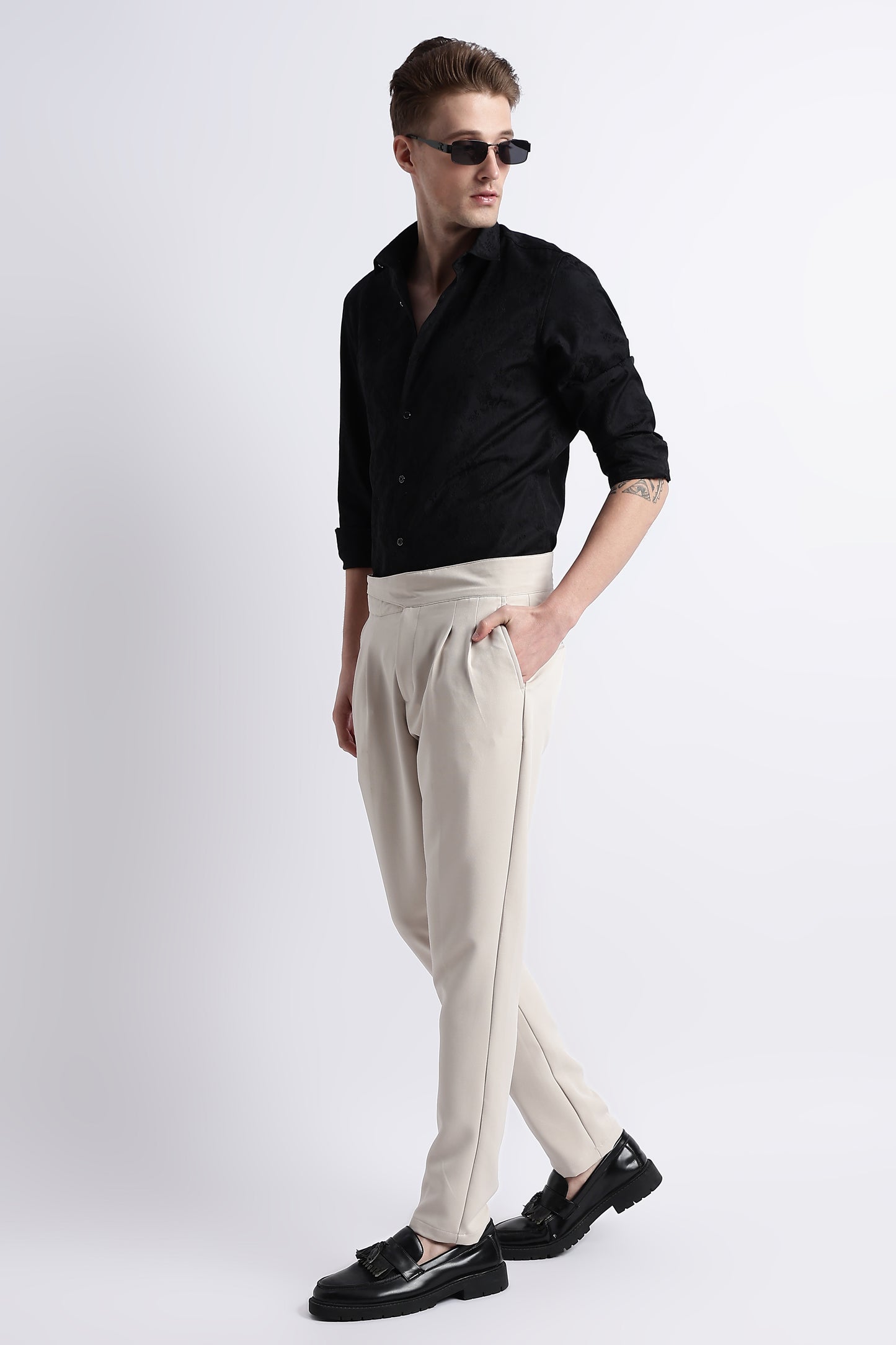 Textured Jacquard Shirt Black