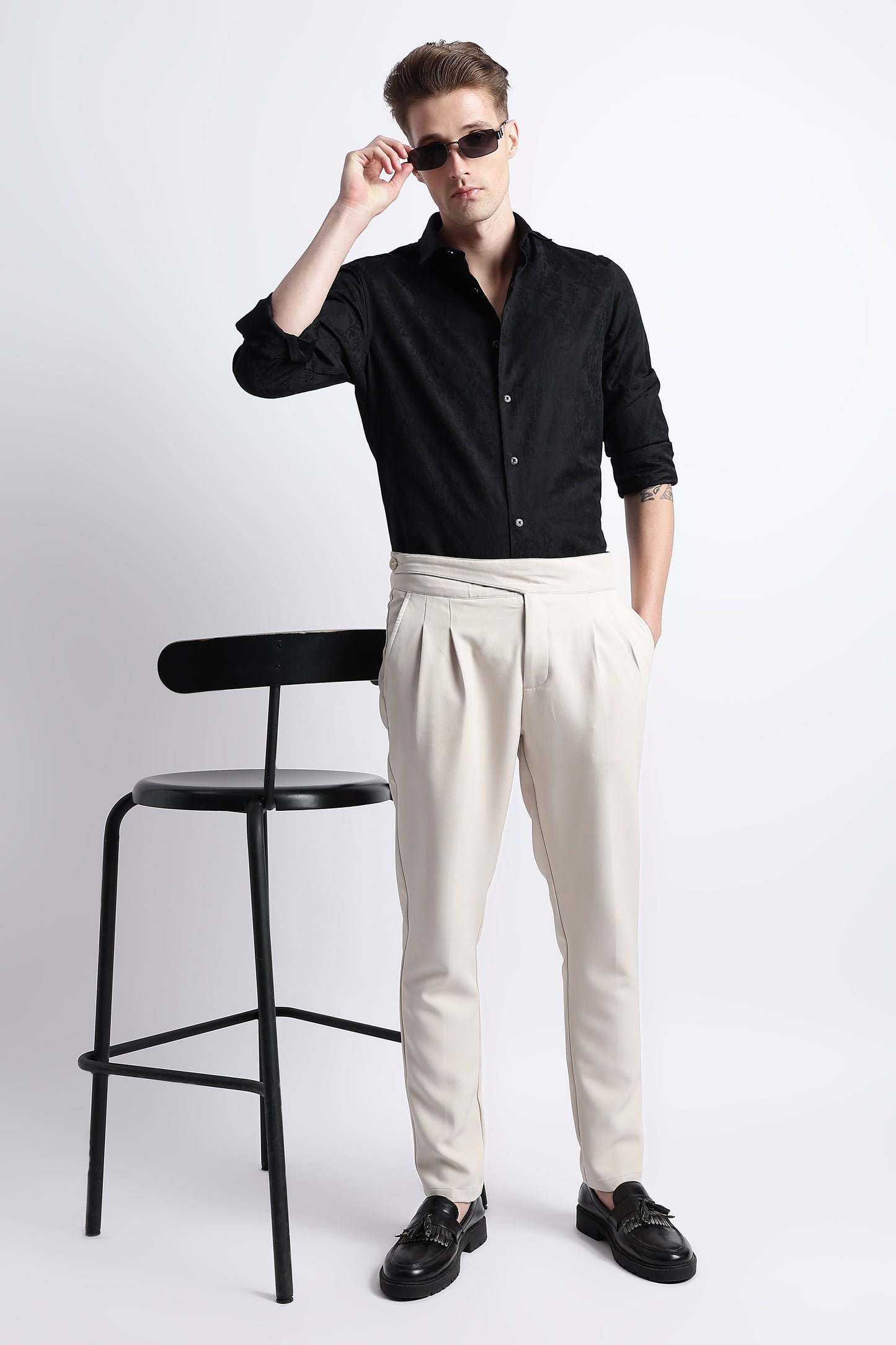 Textured Jacquard Shirt Black