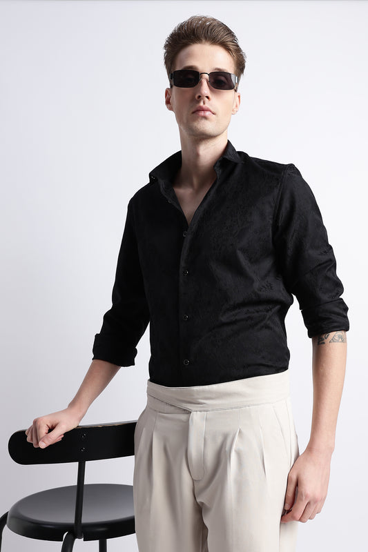 Textured Jacquard Shirt Black