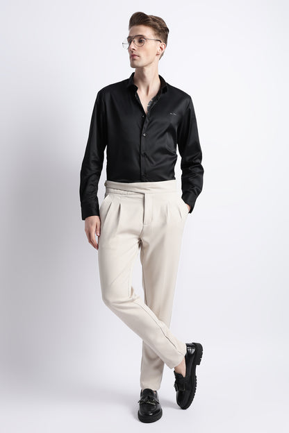 Smooth Satin Shirt Black