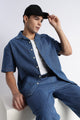 Mid Blue Denim Cuban Collar Shirt
