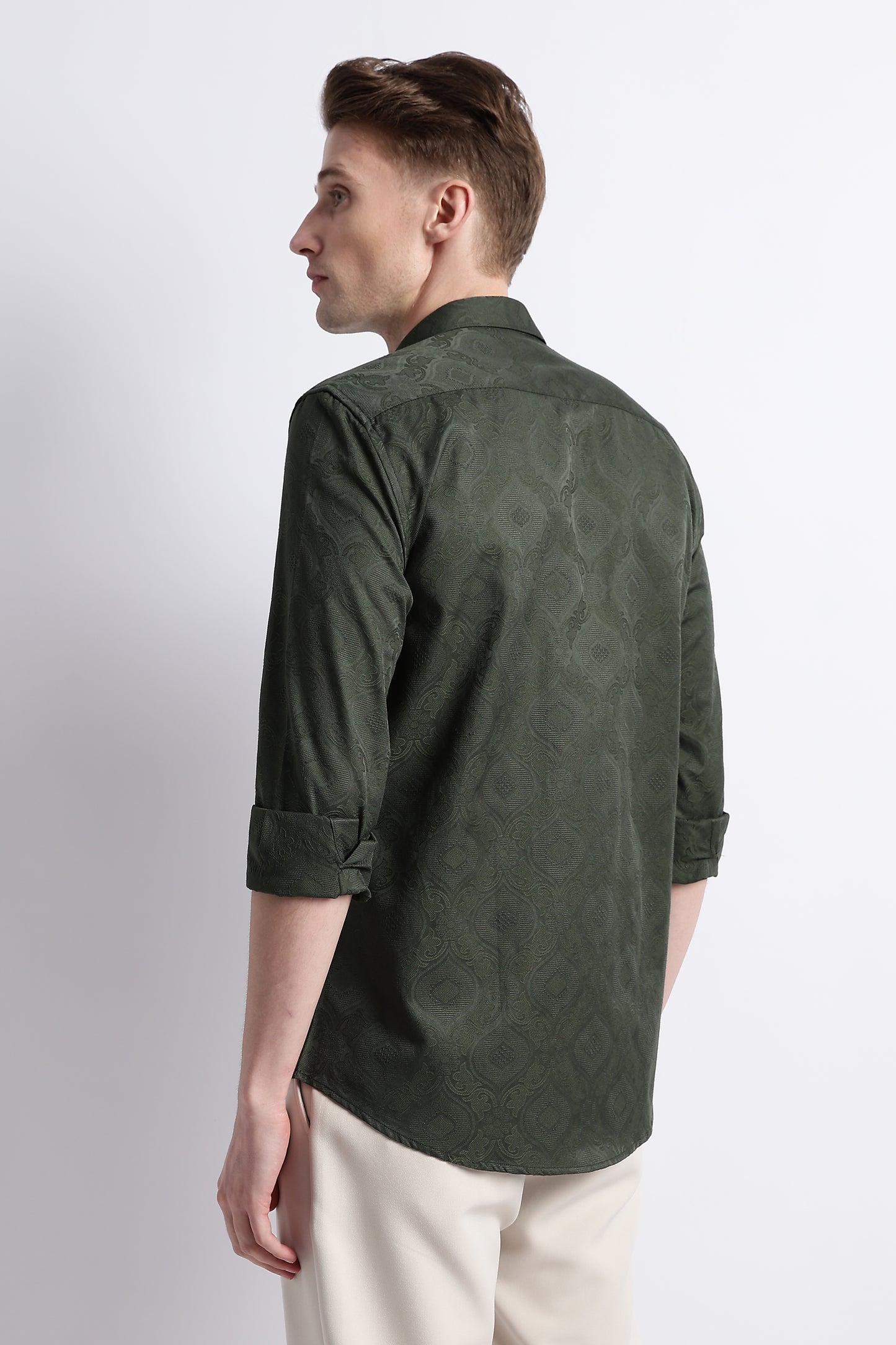 Textured Jacquard Shirt Olive
