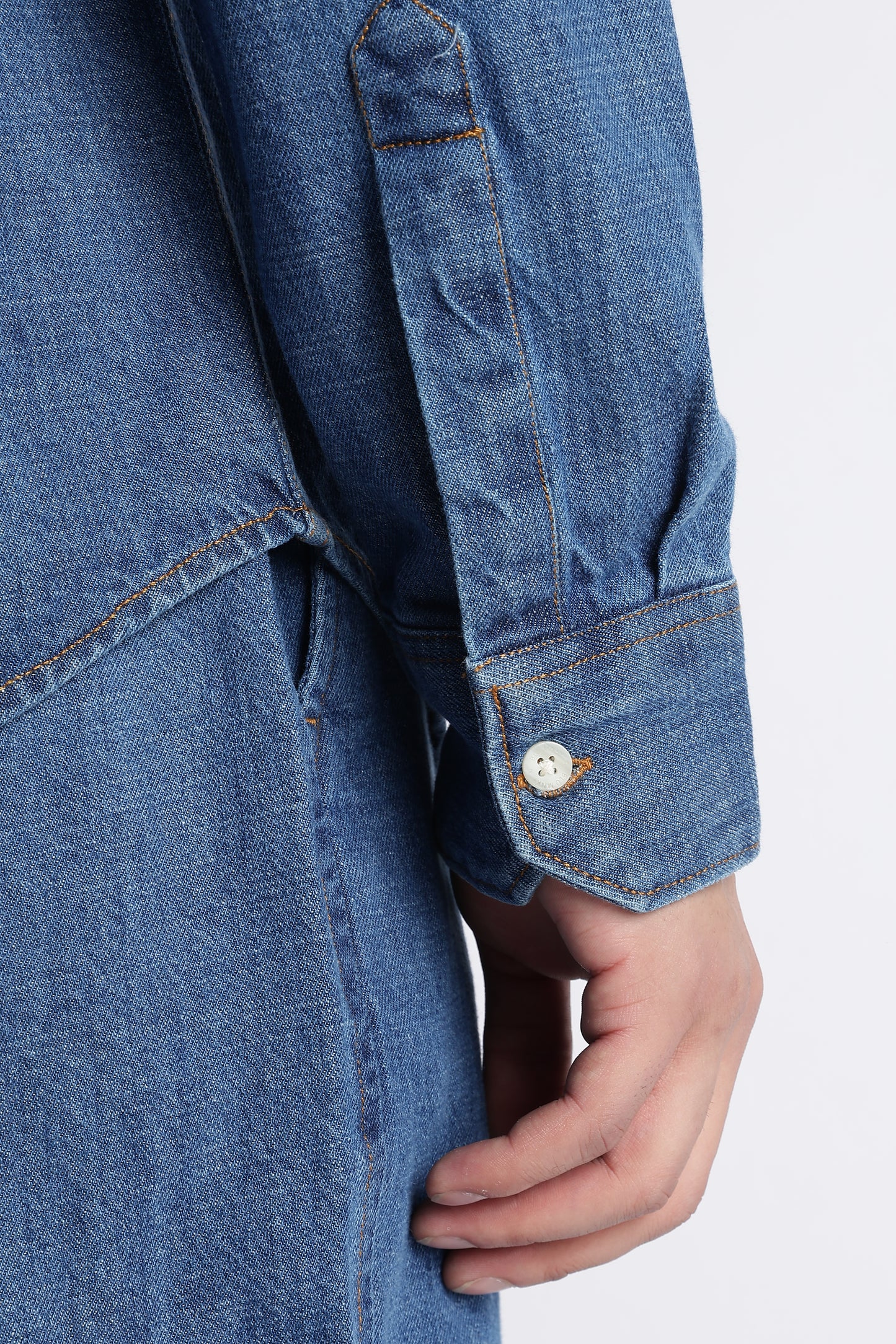 Mid Blue Denim Shirt for Men