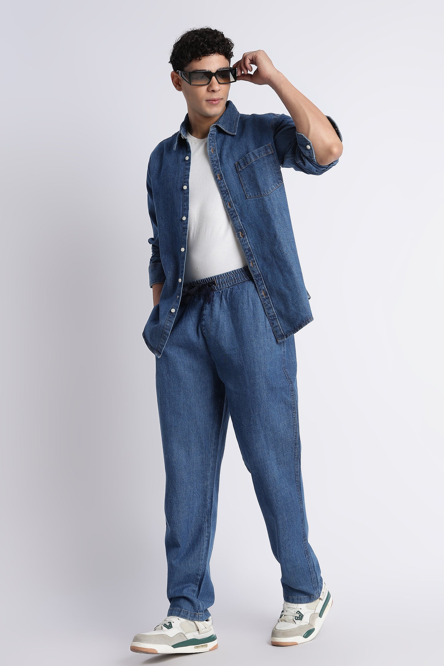 Mid Blue Denim Shirt for Men