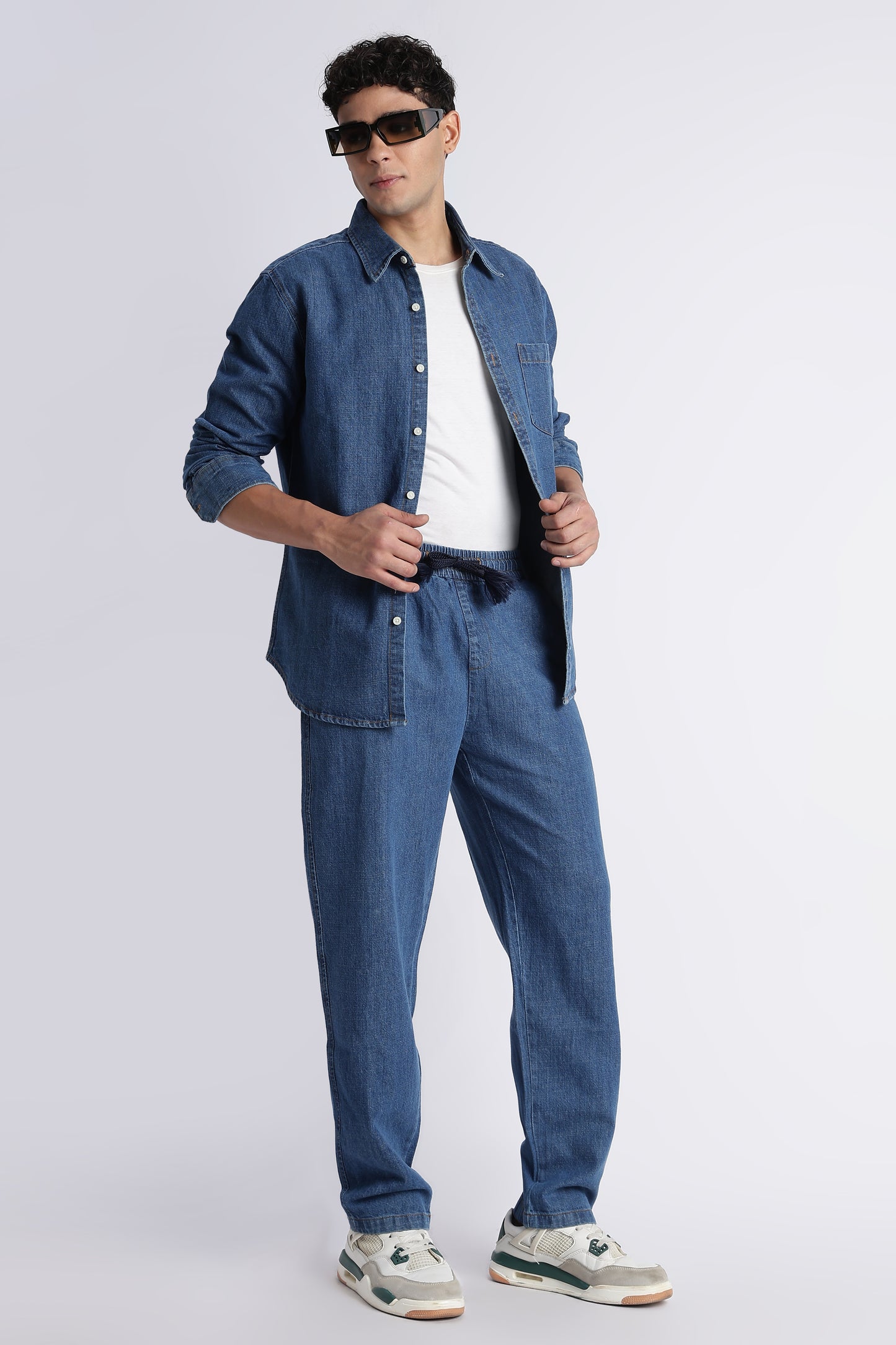 Mid Blue Denim Shirt for Men