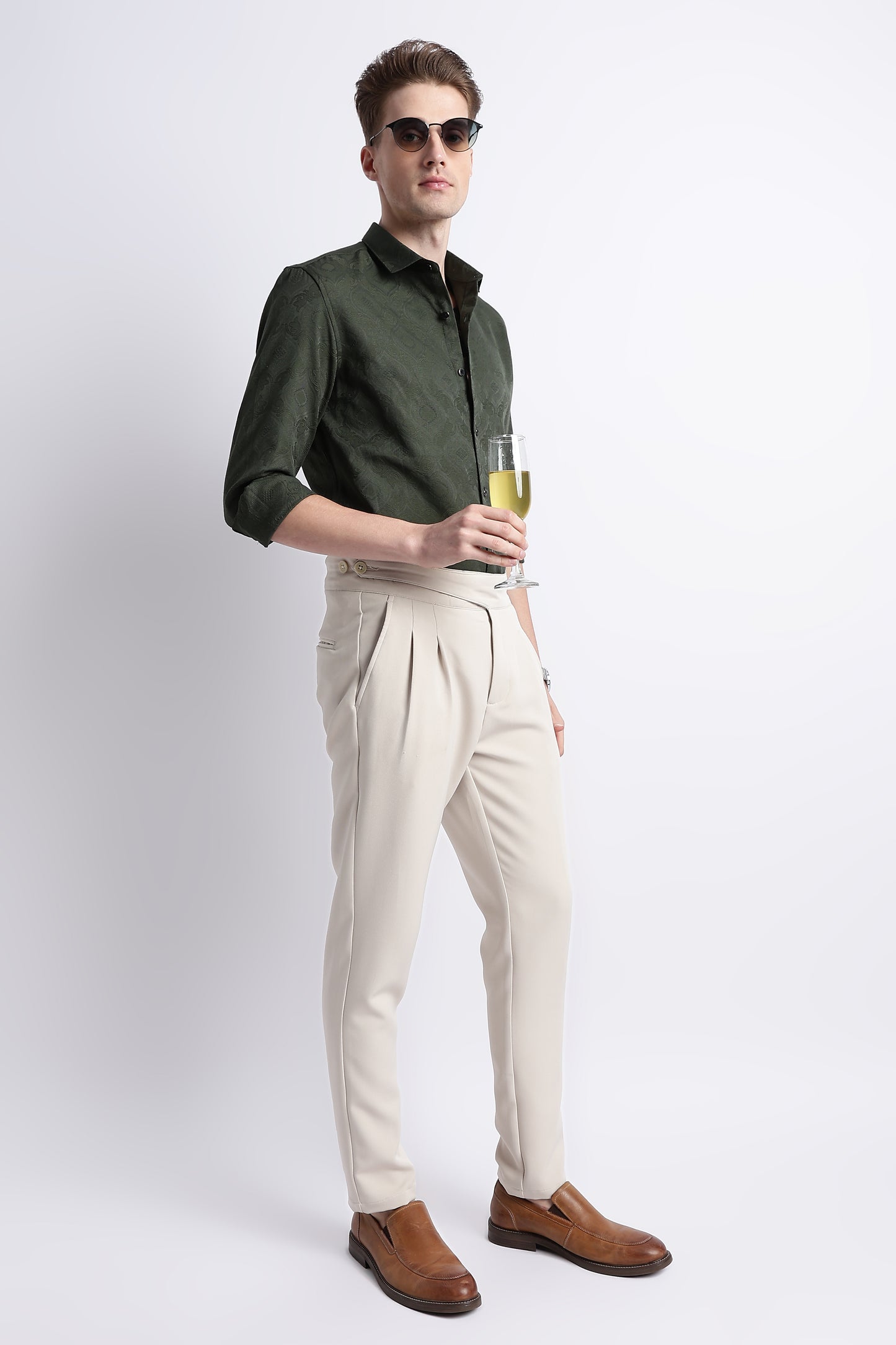 Textured Jacquard Shirt Olive