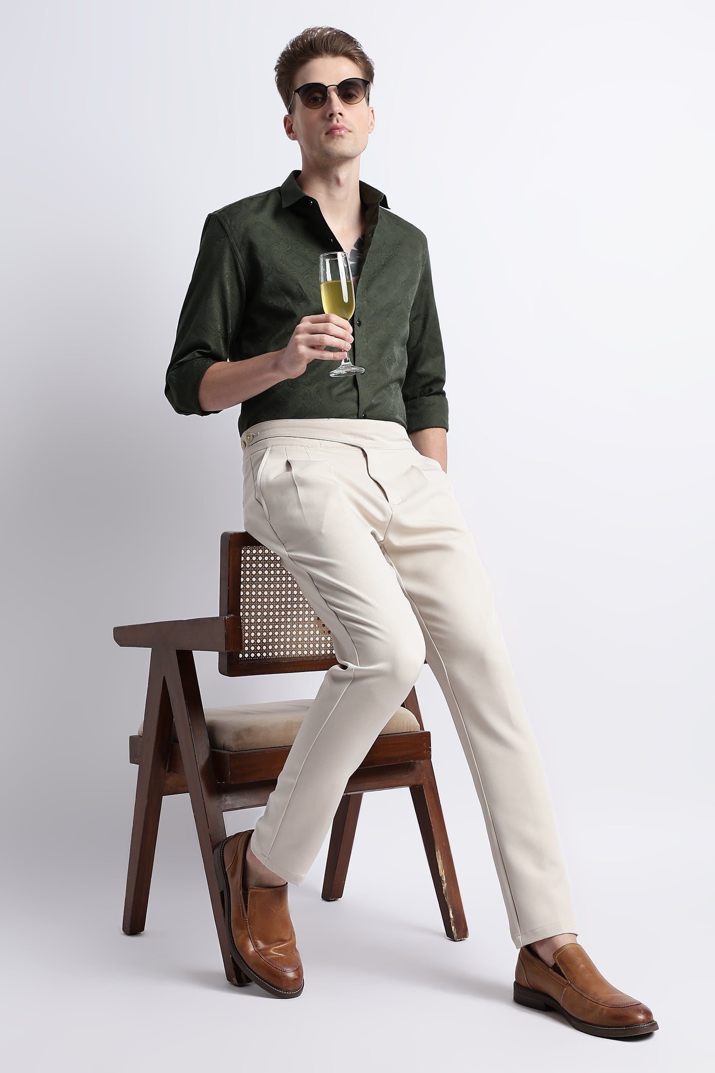 Textured Jacquard Shirt Olive
