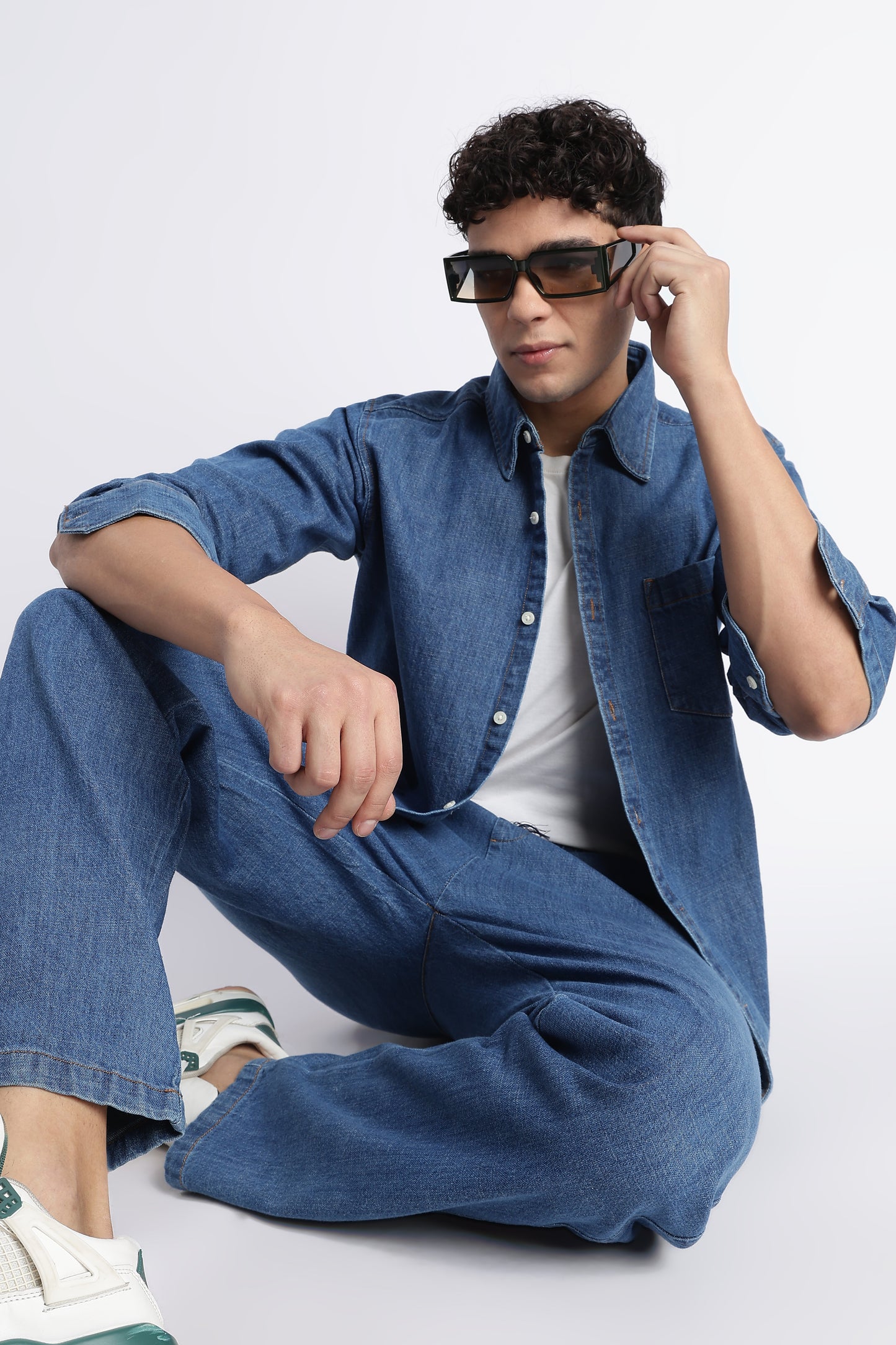 Mid Blue Denim Shirt for Men