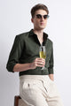 Textured Jacquard Shirt Olive