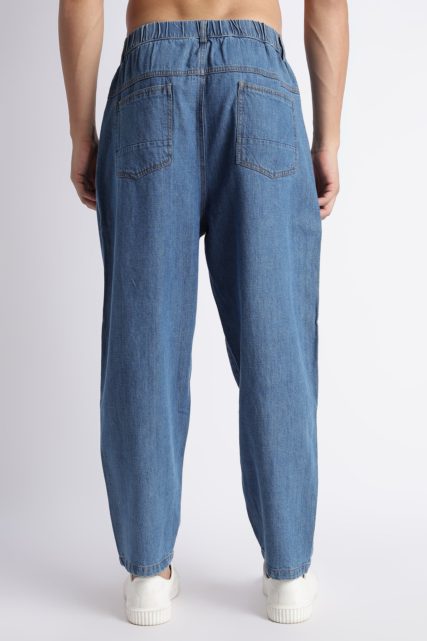 Mid Blue Baggy Jeans for Men