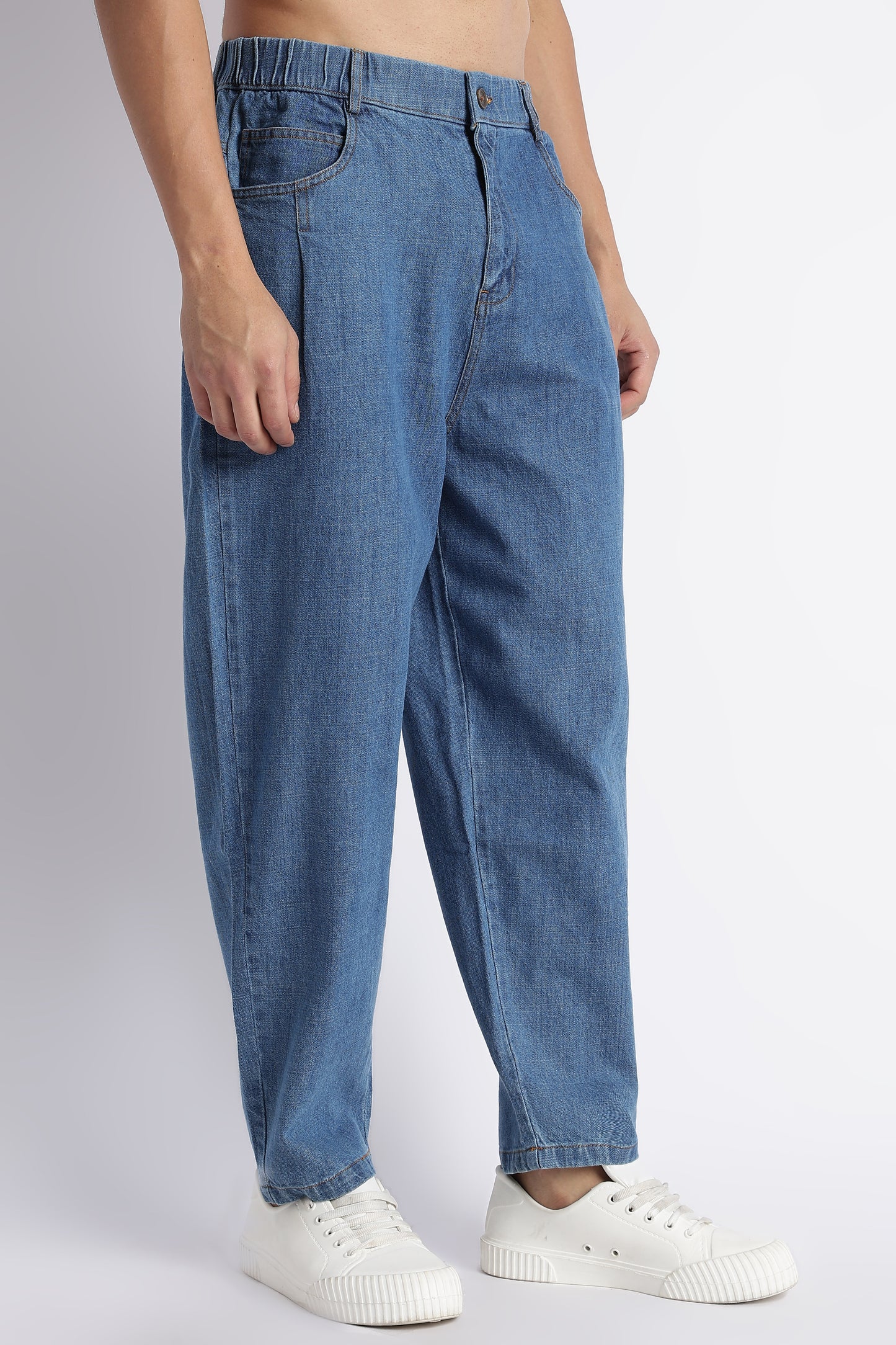Mid Blue Baggy Jeans for Men