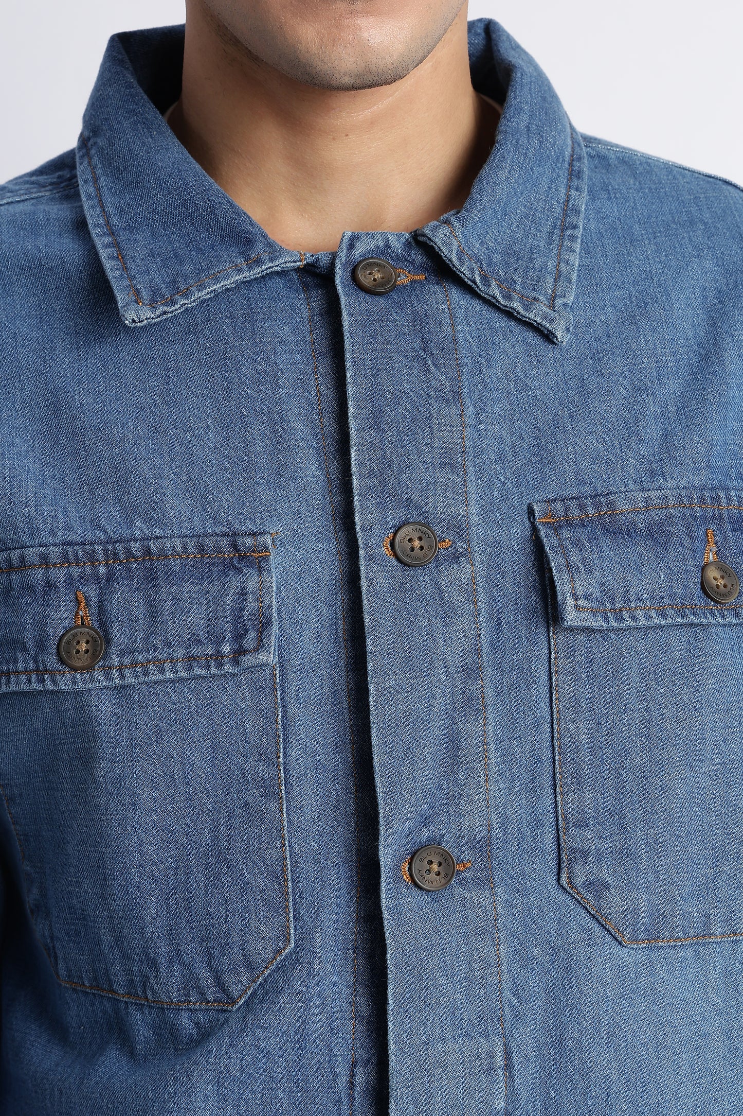 Mid Blue Denim Jacket for Men