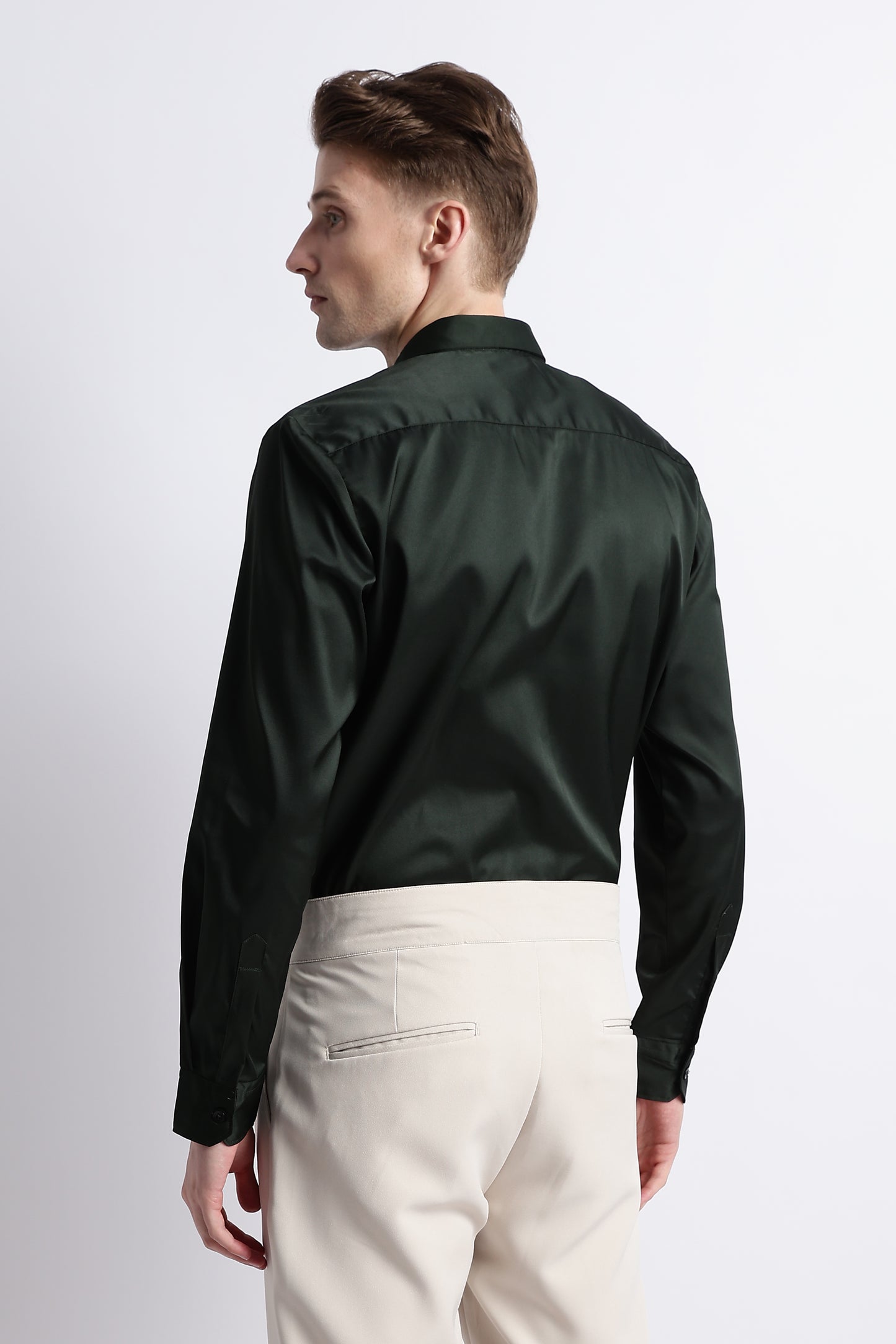 Smooth Satin Shirt Green