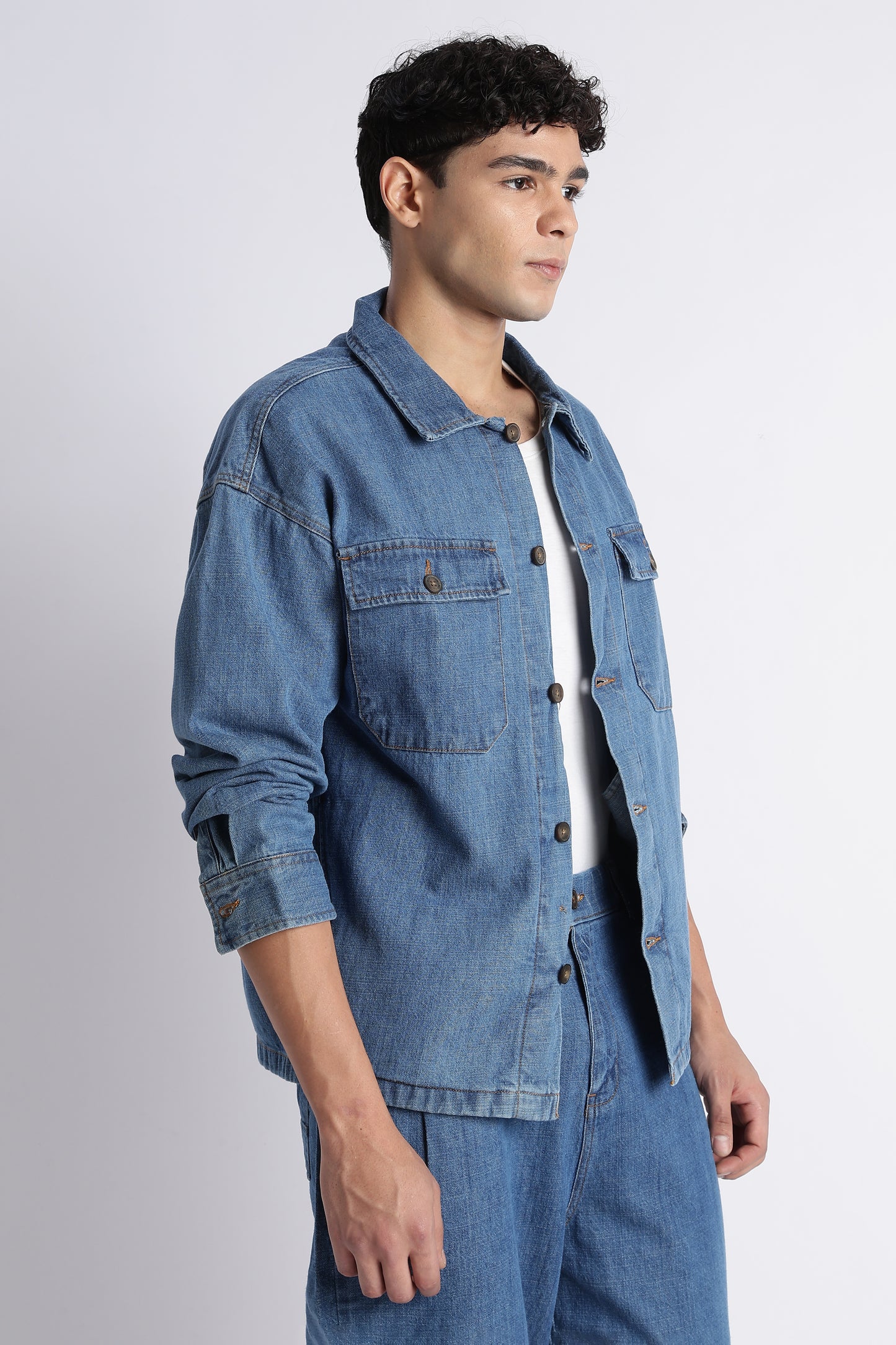 Mid Blue Denim Jacket for Men