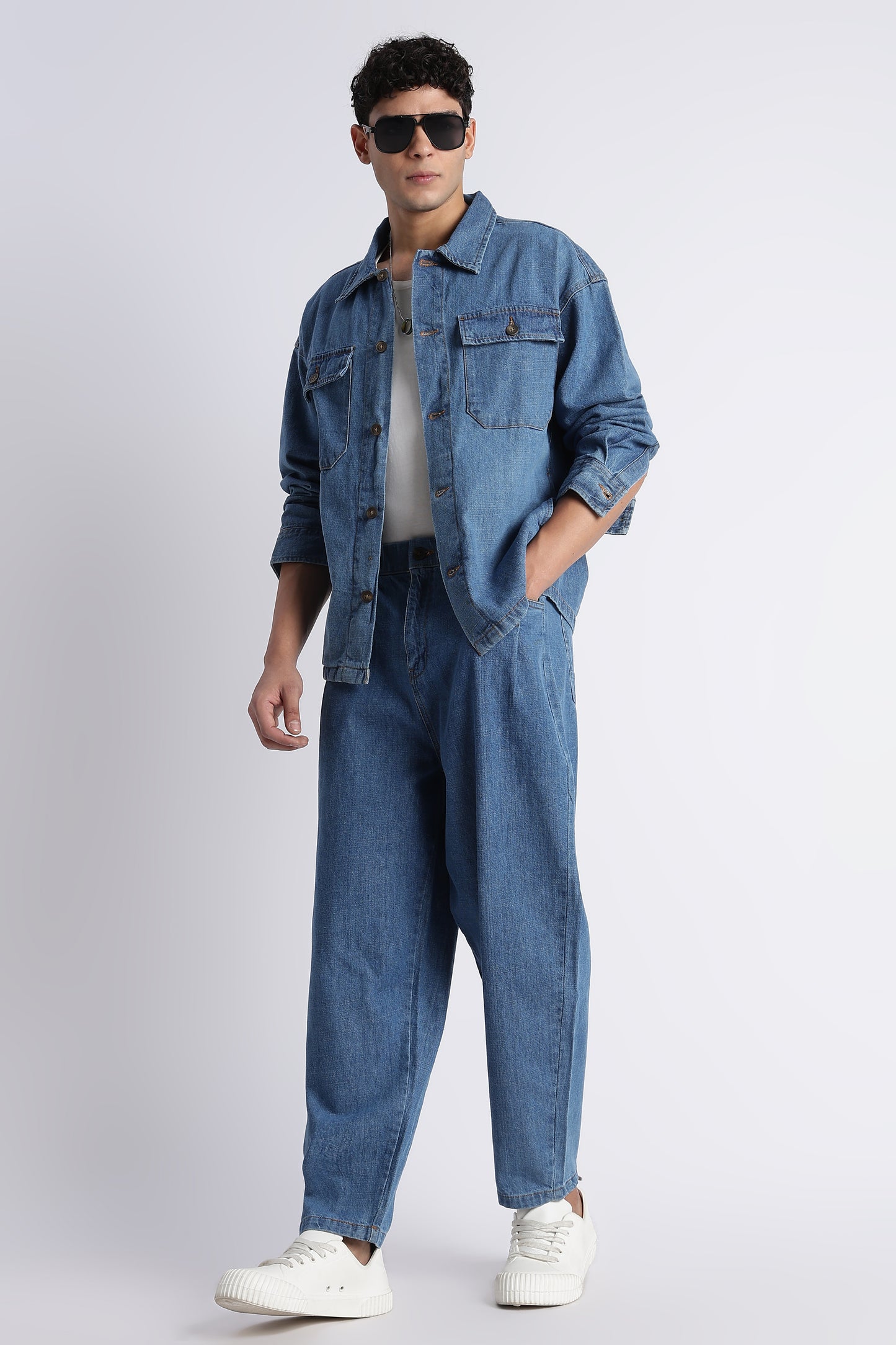 Mid Blue Denim Jacket for Men