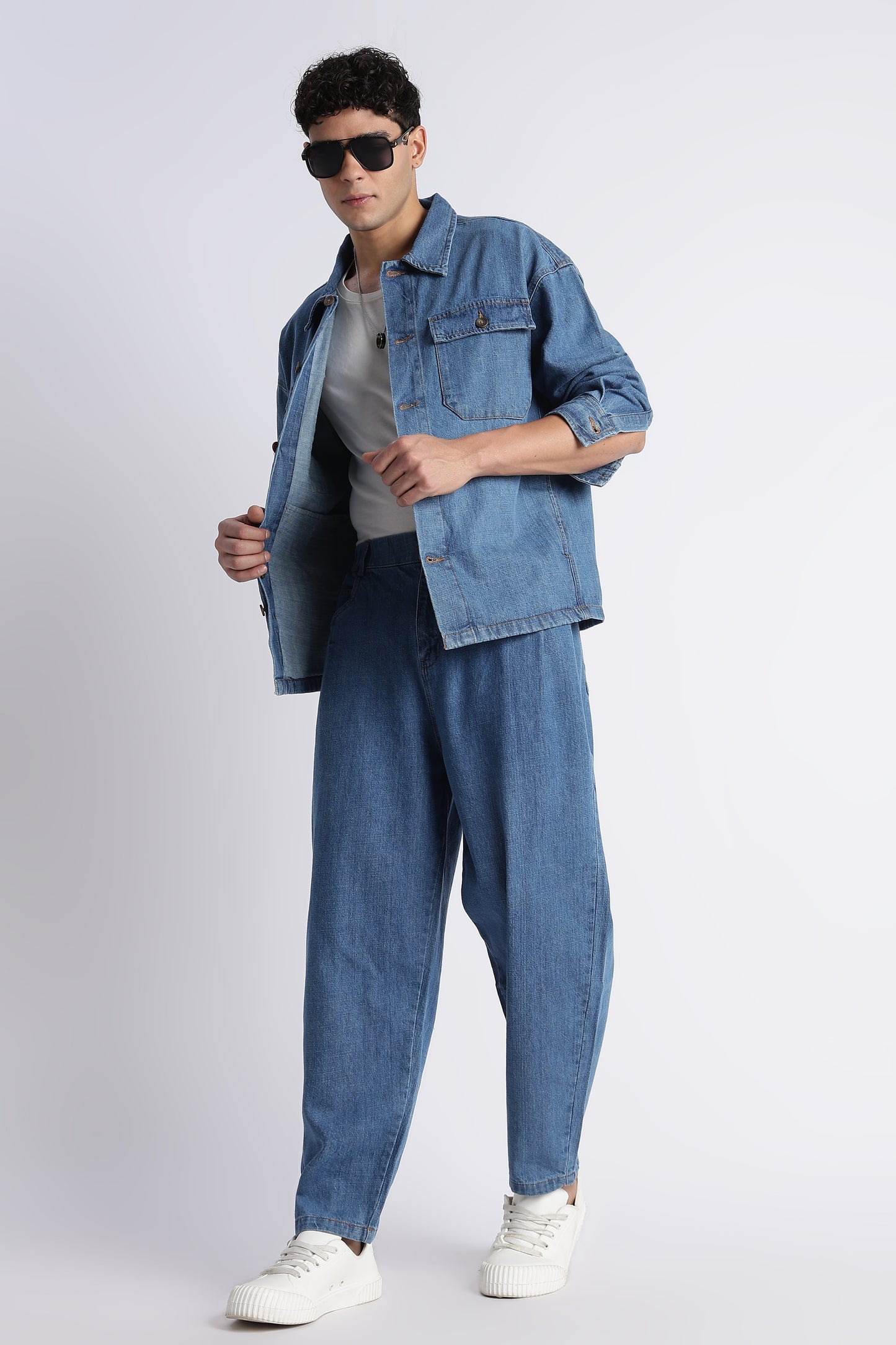 Mid Blue Denim Jacket for Men