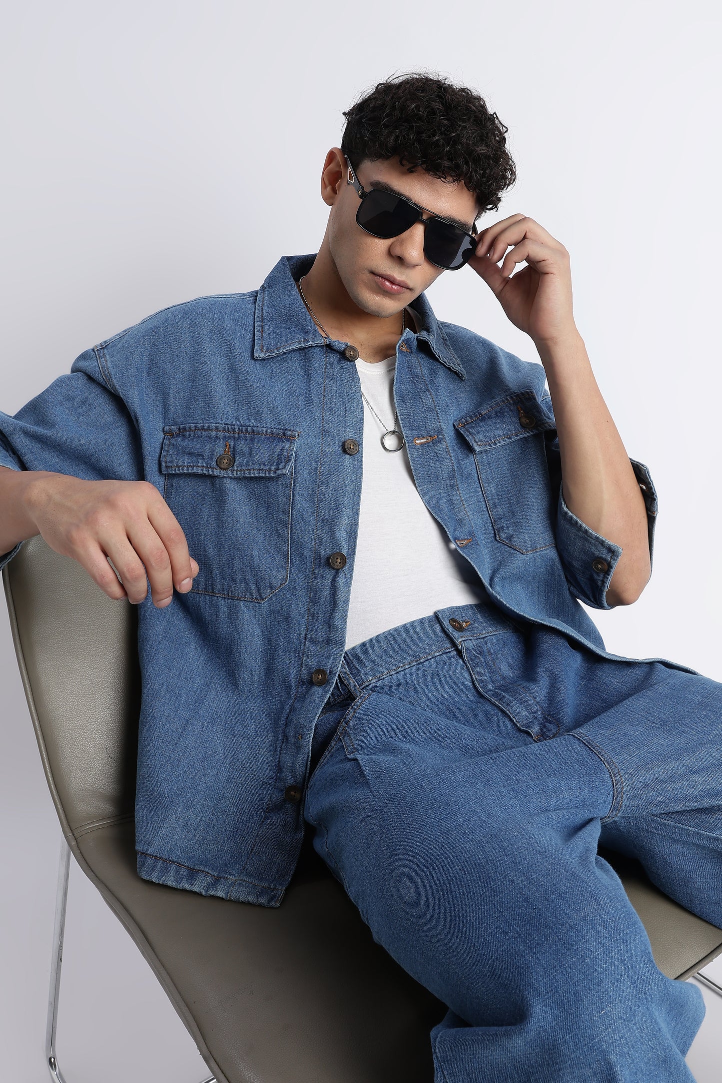 Mid Blue Denim Jacket for Men
