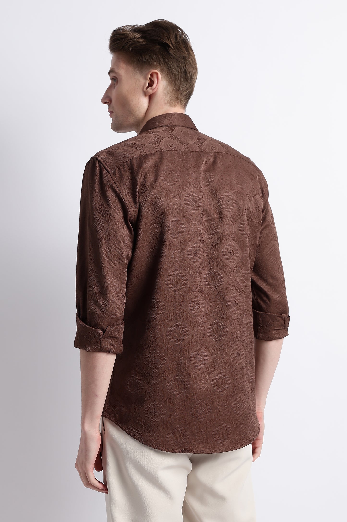 Textured Jacquard Shirt Dk Brown