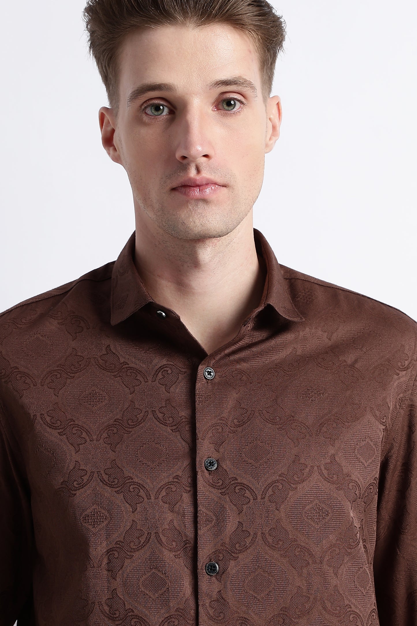 Textured Jacquard Shirt Dk Brown