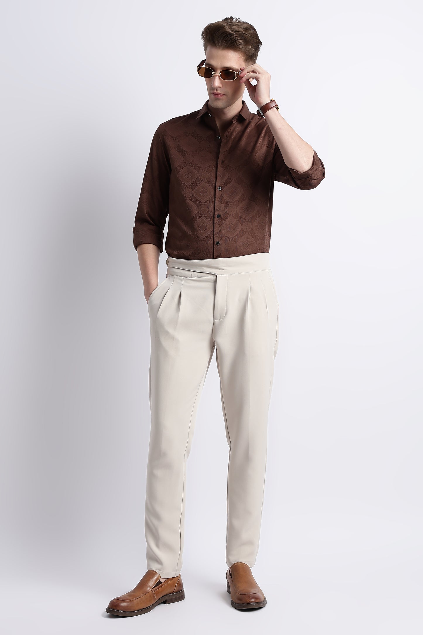 Textured Jacquard Shirt Dk Brown