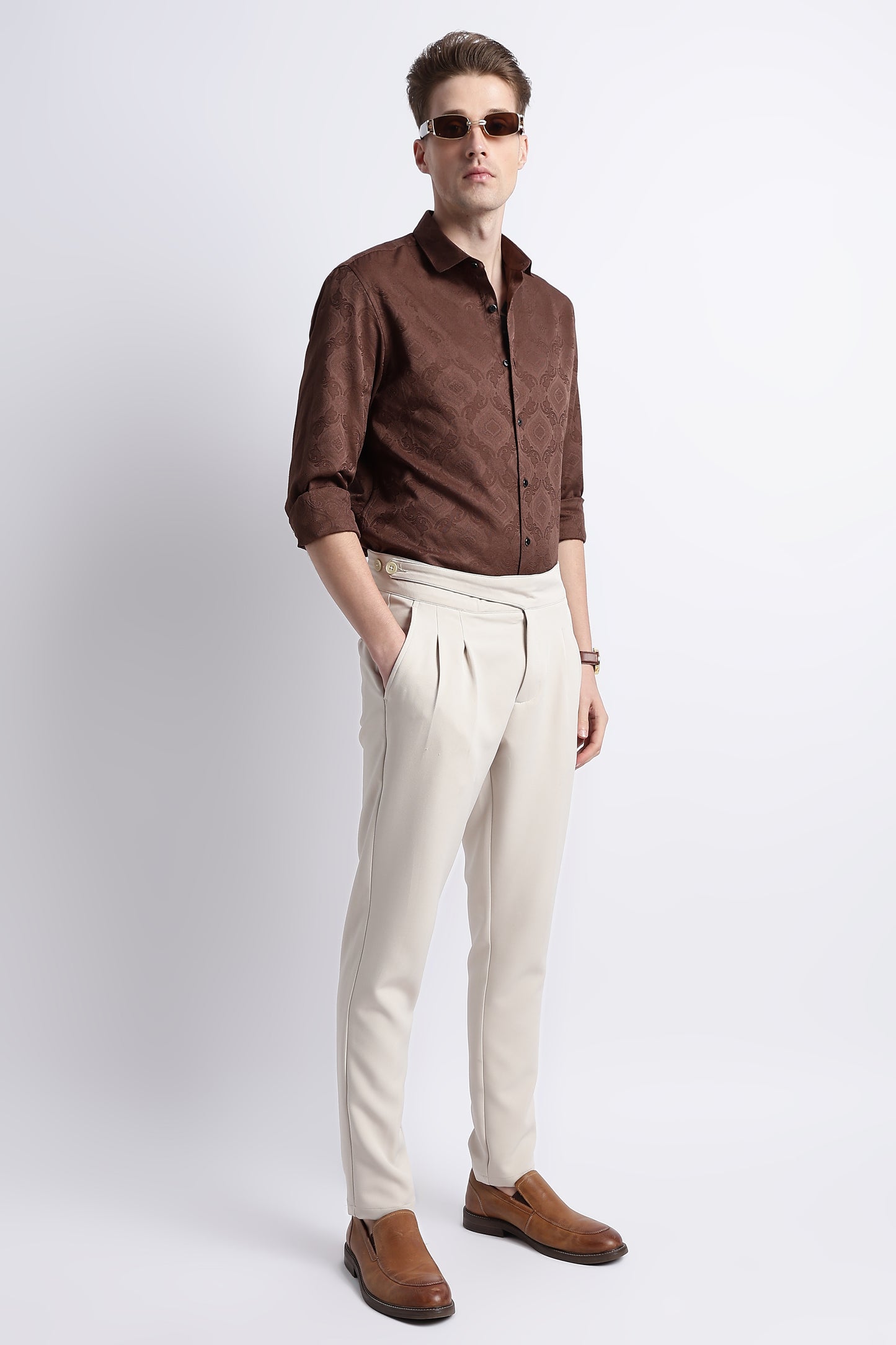 Textured Jacquard Shirt Dk Brown