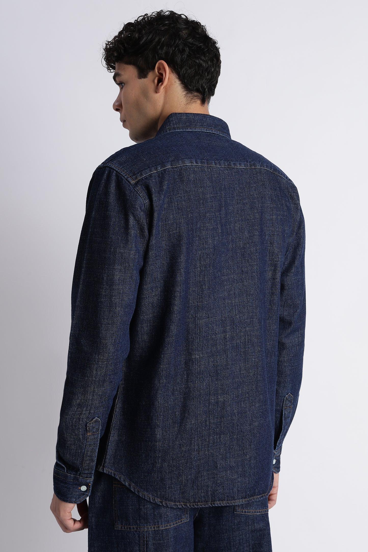 Indigo Western Denim Shirt for Men