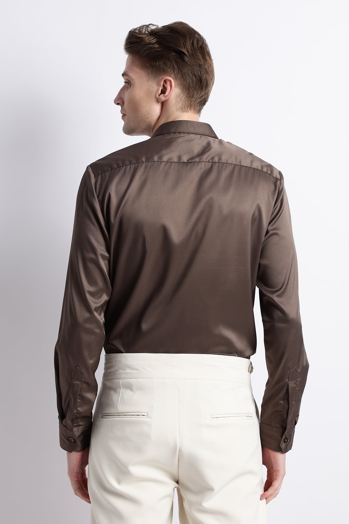 Smooth Satin Shirt Olive