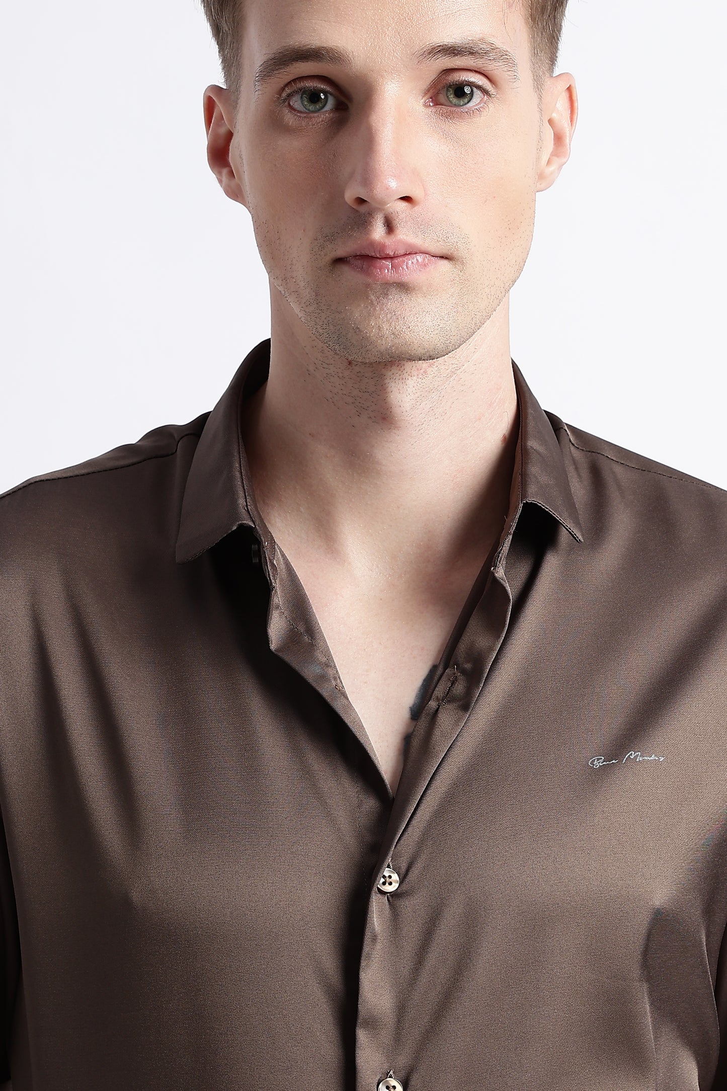 Smooth Satin Shirt Olive