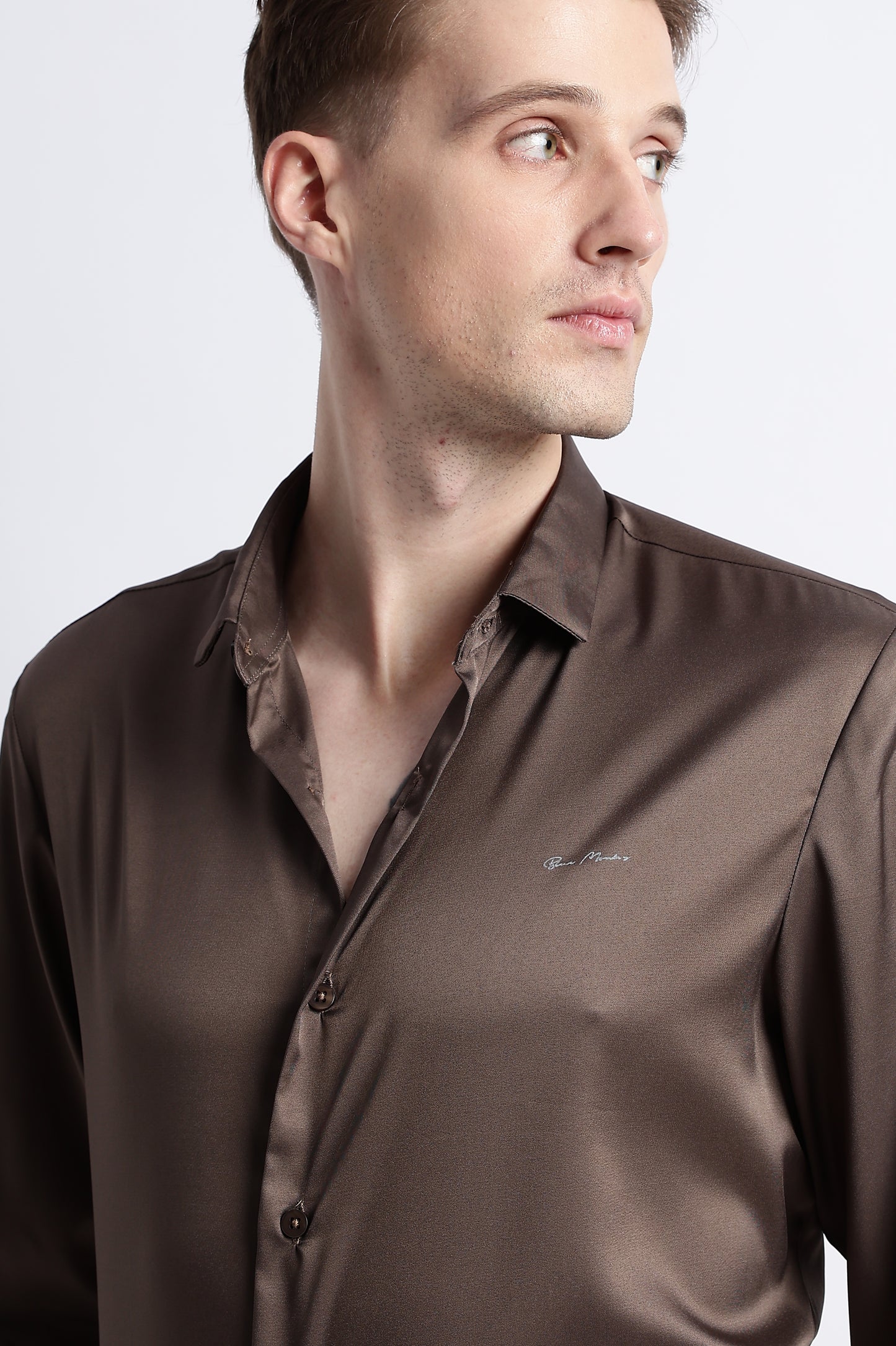 Smooth Satin Shirt Olive