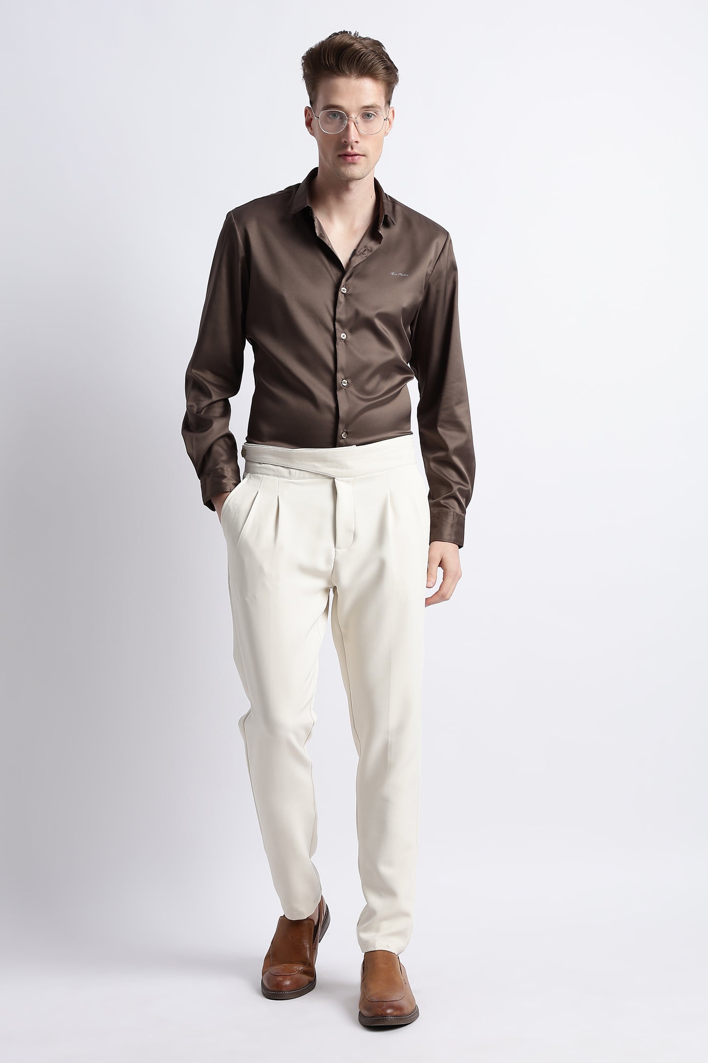 Smooth Satin Shirt Olive