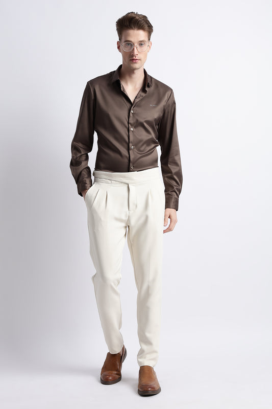 Smooth Satin Shirt Olive