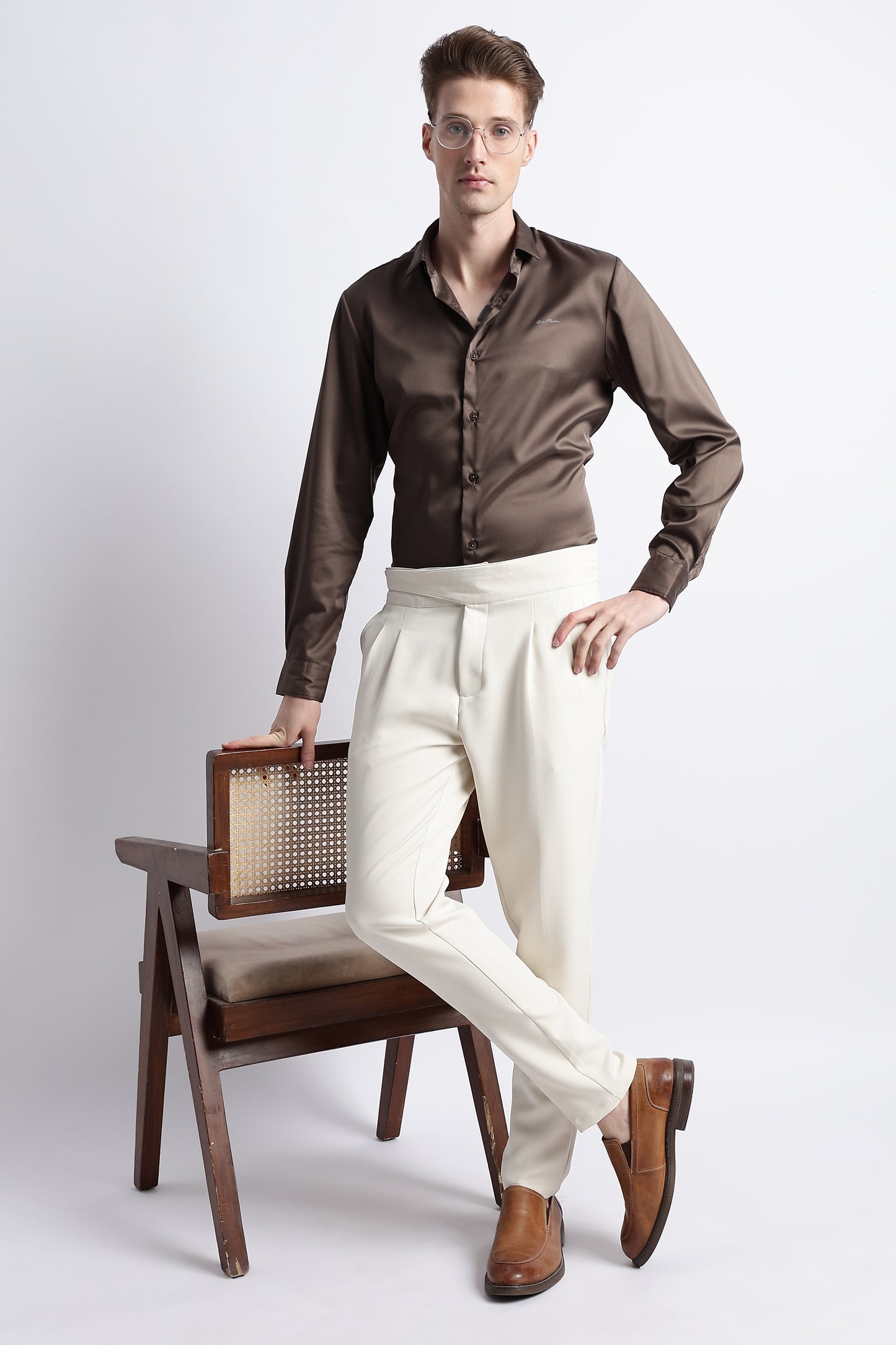 Smooth Satin Shirt Olive