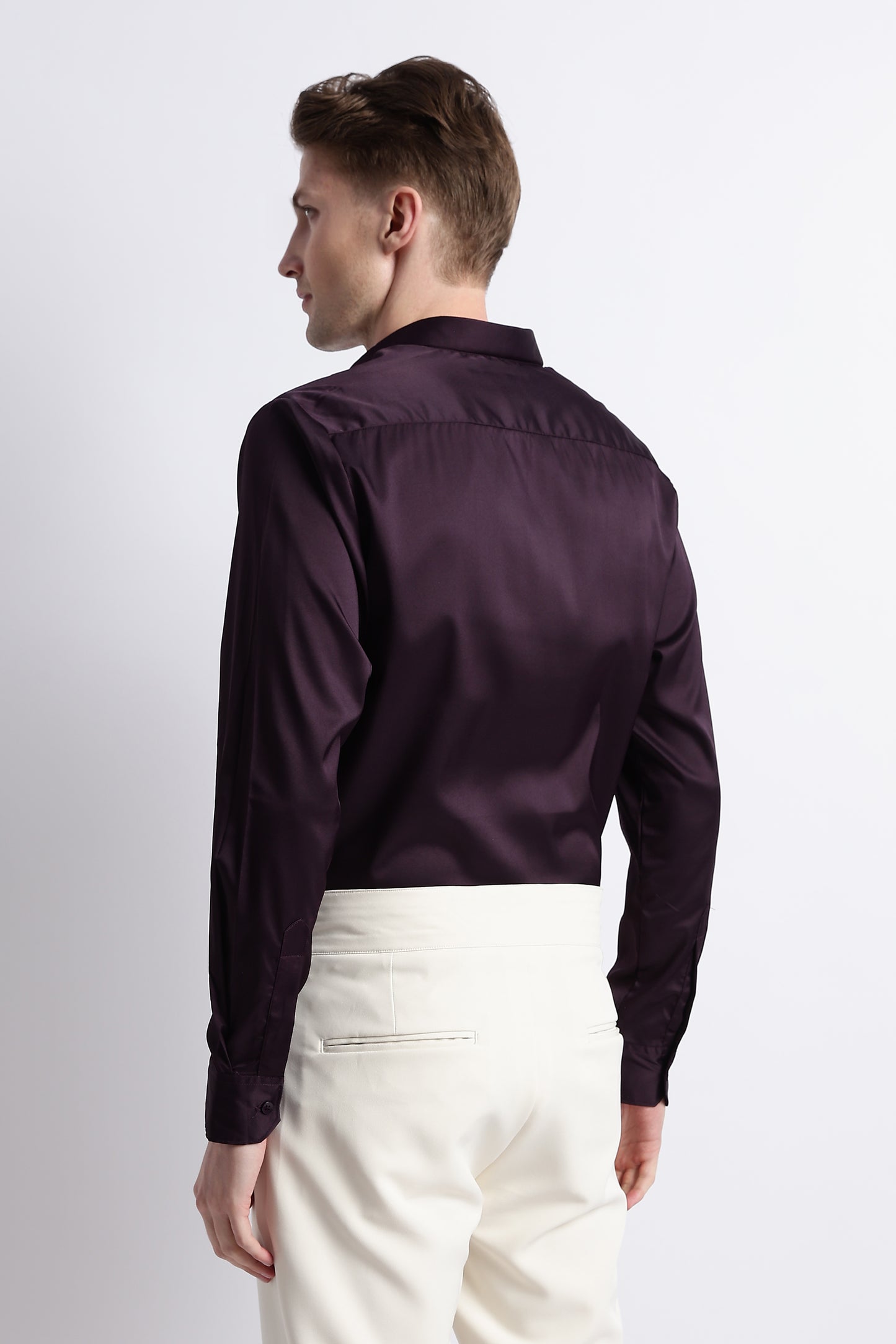 Smooth Satin Shirt Purple