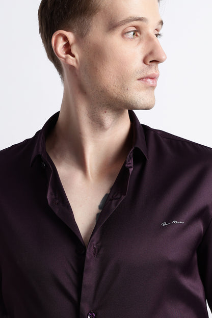 Smooth Satin Shirt Purple