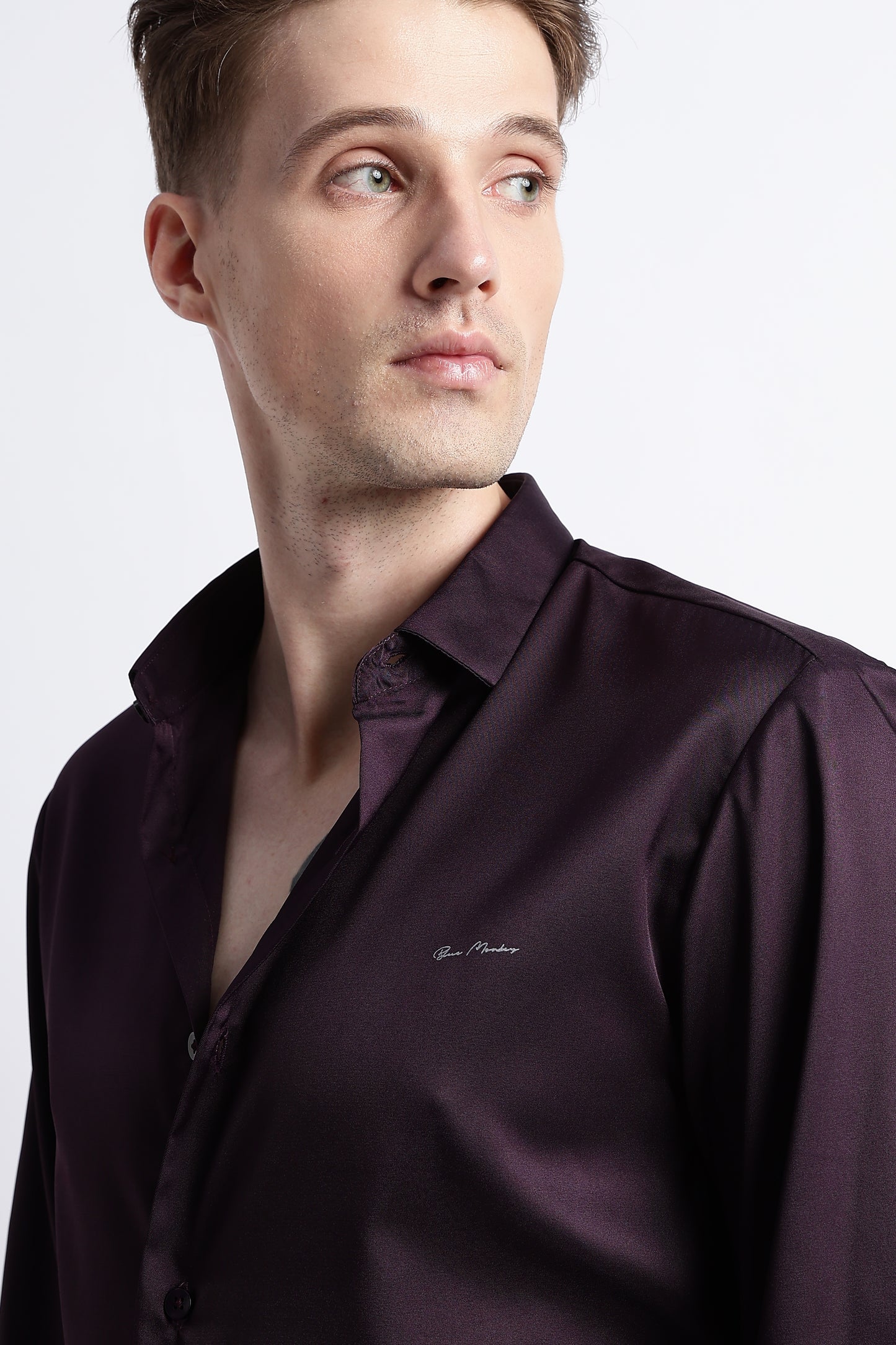 Smooth Satin Shirt Purple