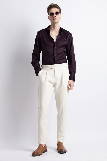 Smooth Satin Shirt Purple