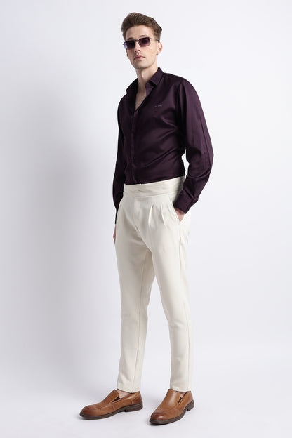 Smooth Satin Shirt Purple