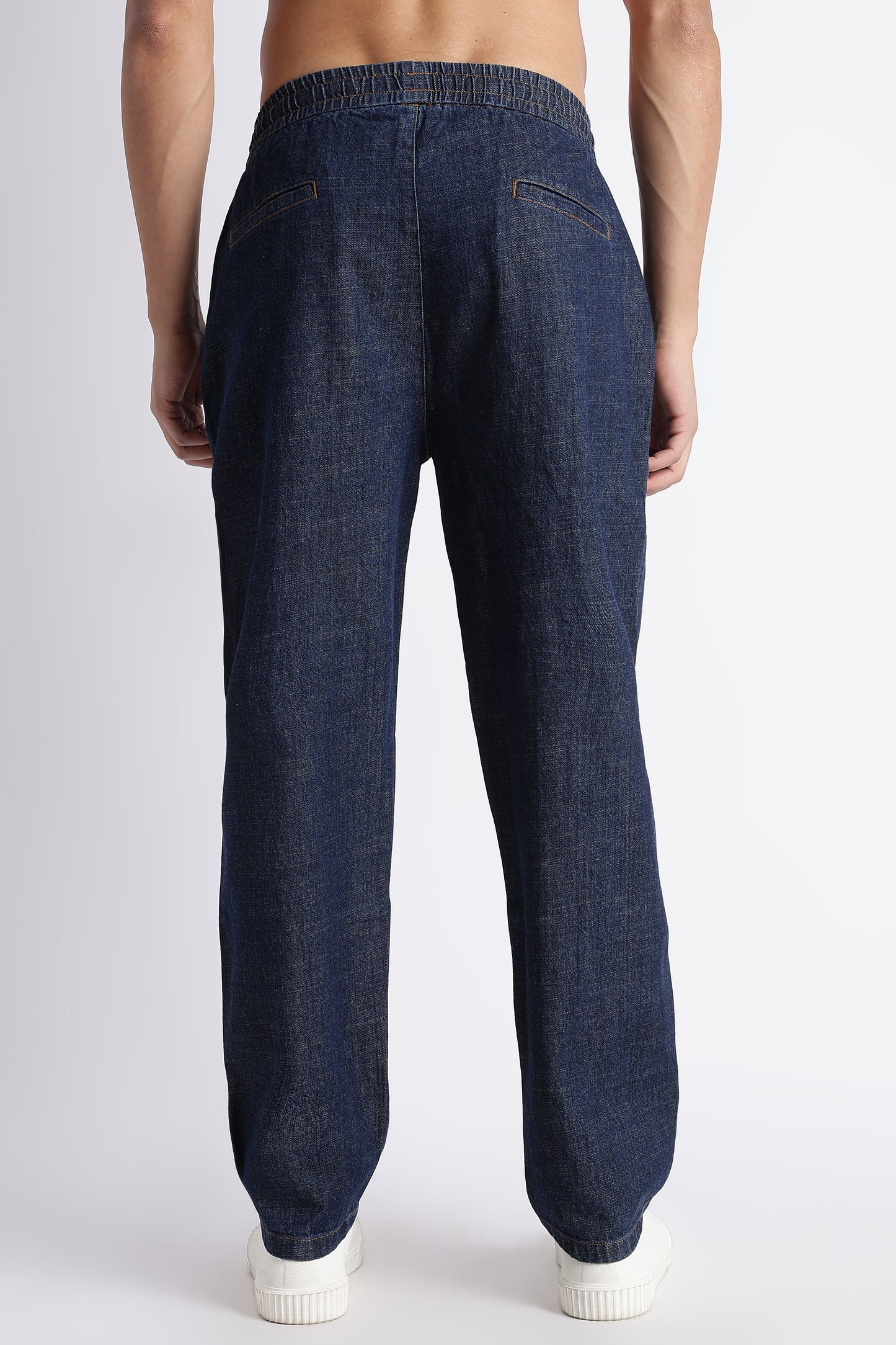 Indigo Drawstring Denim Pants