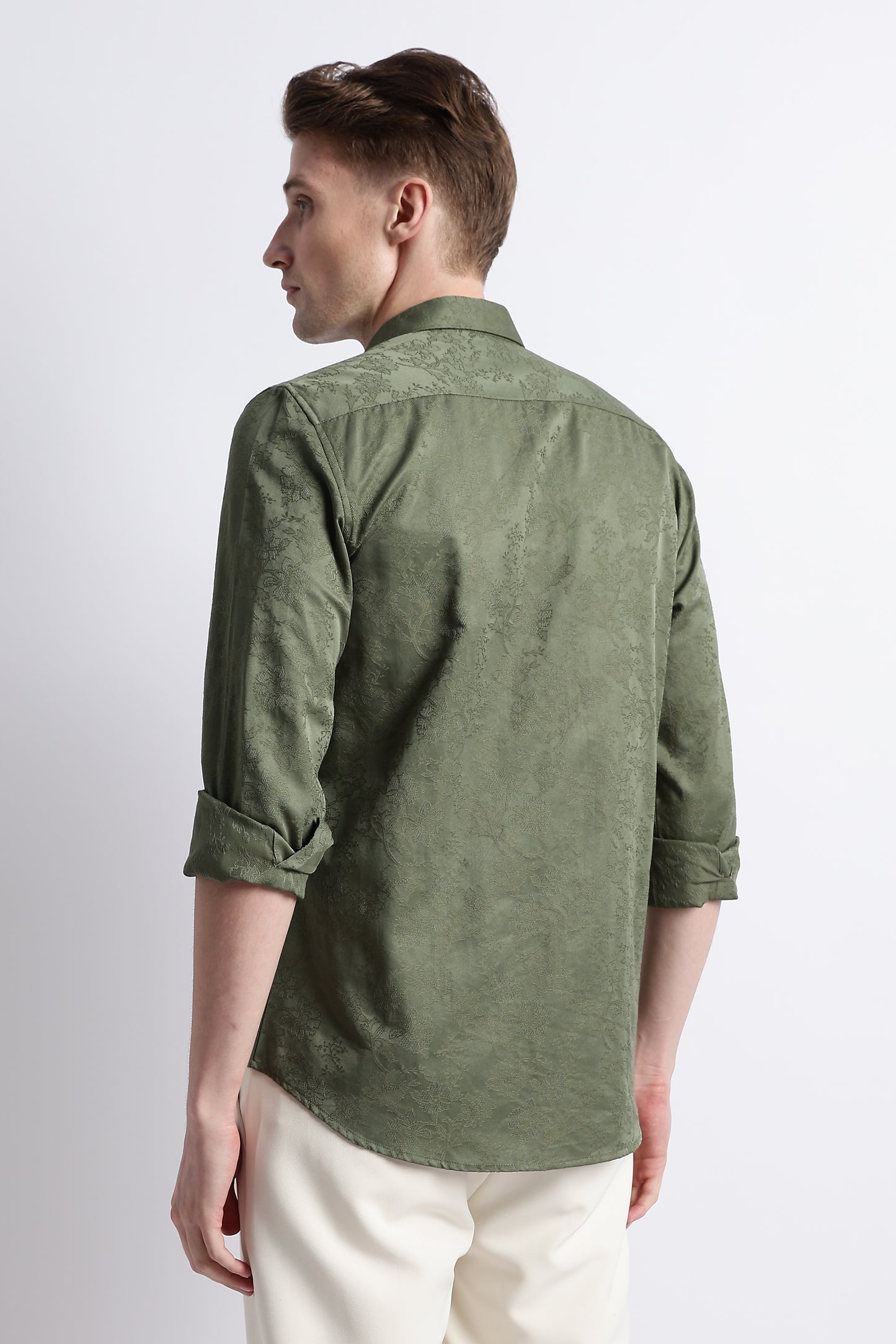 Textured Jacquard Shirt Green