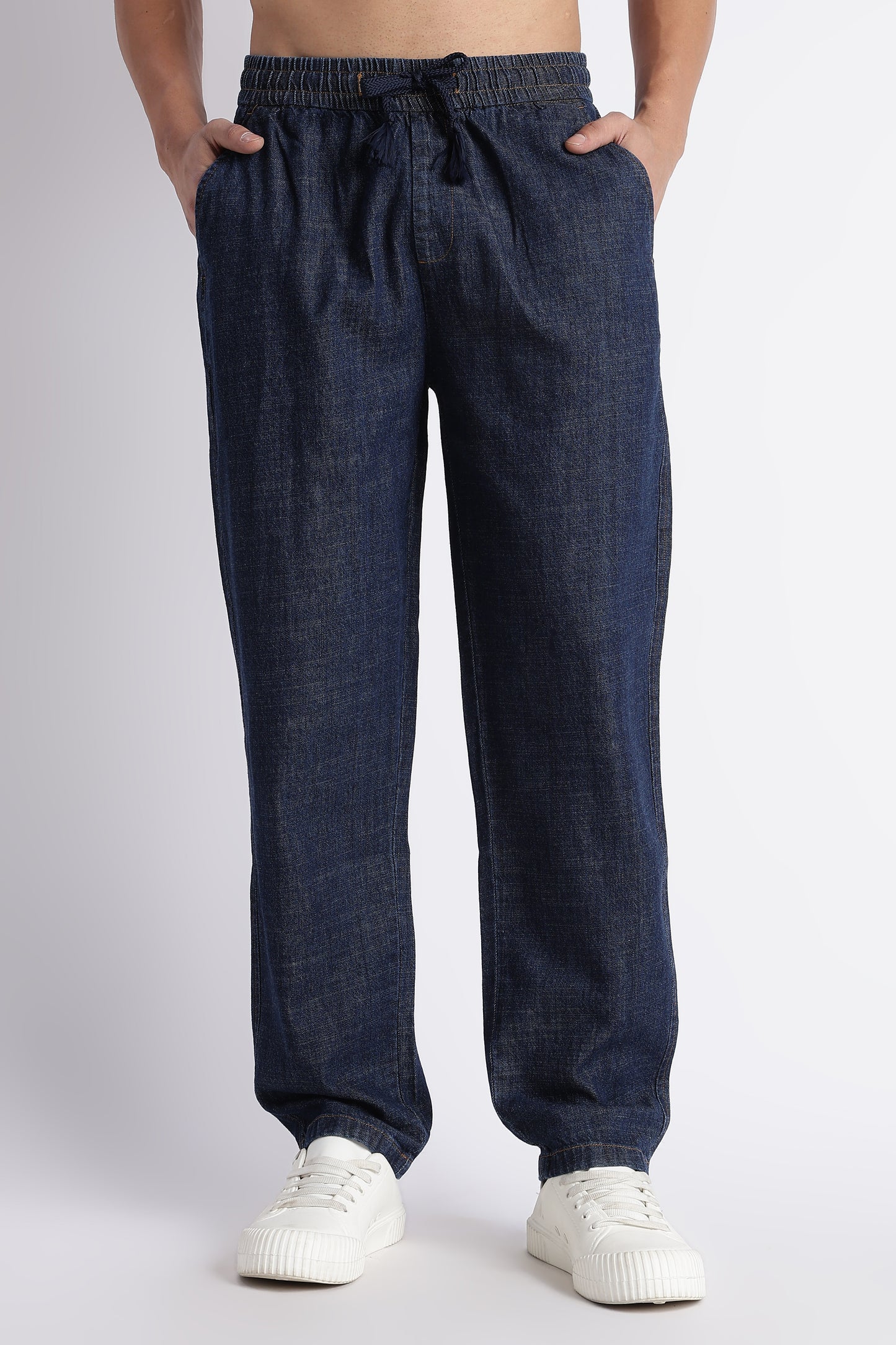 Indigo Drawstring Denim Pants