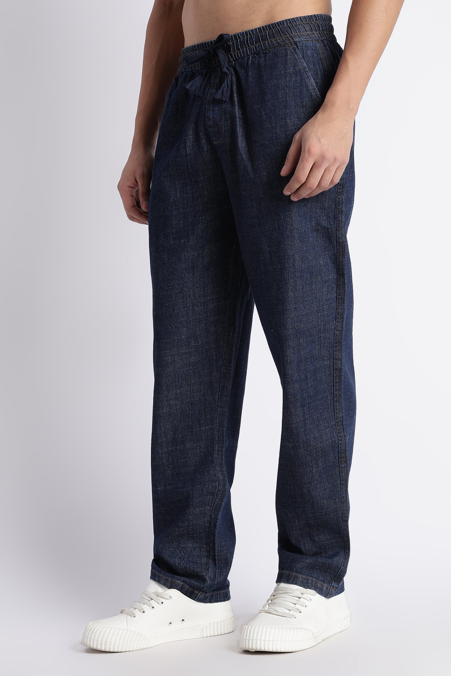 Indigo Drawstring Denim Pants