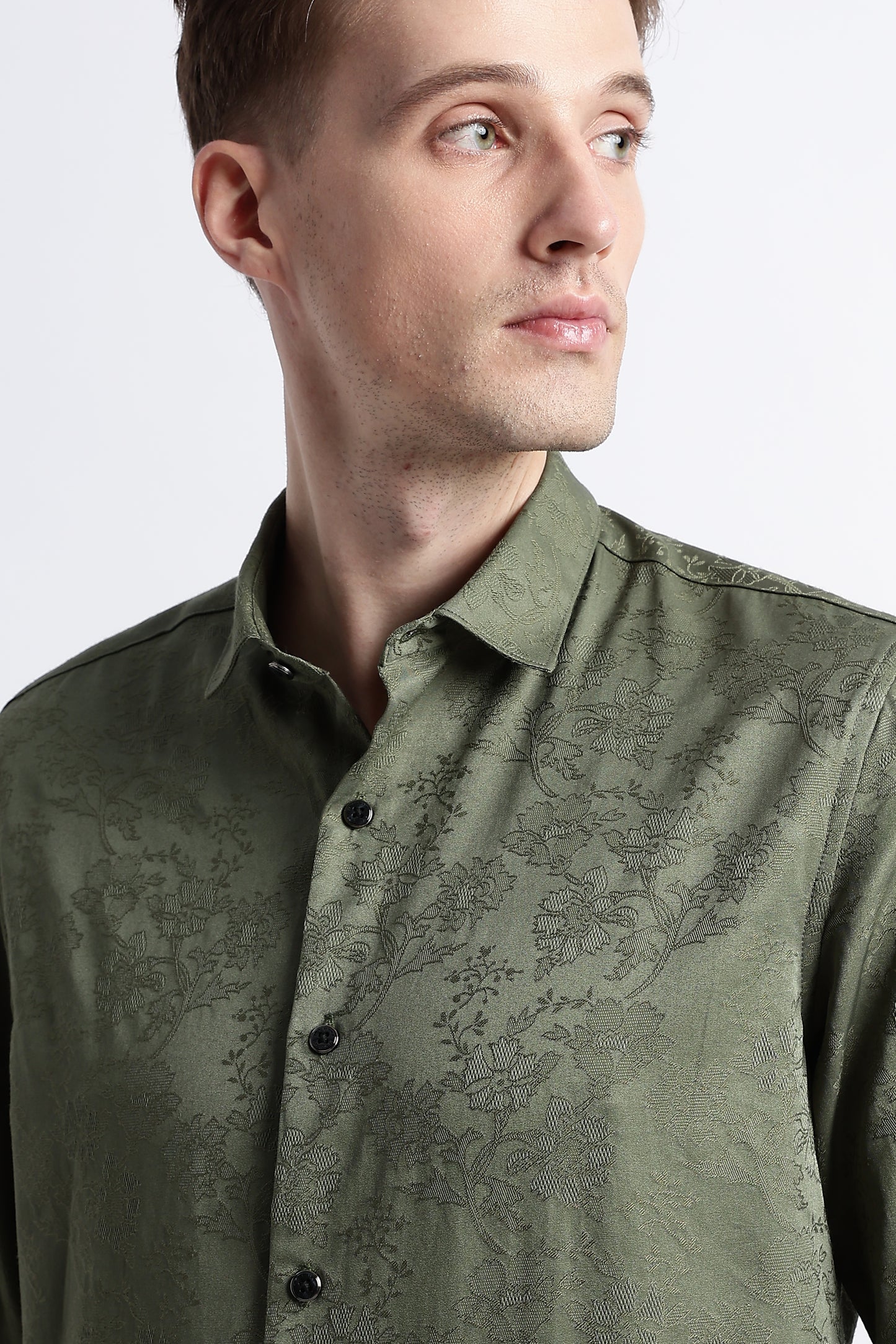 Textured Jacquard Shirt Green