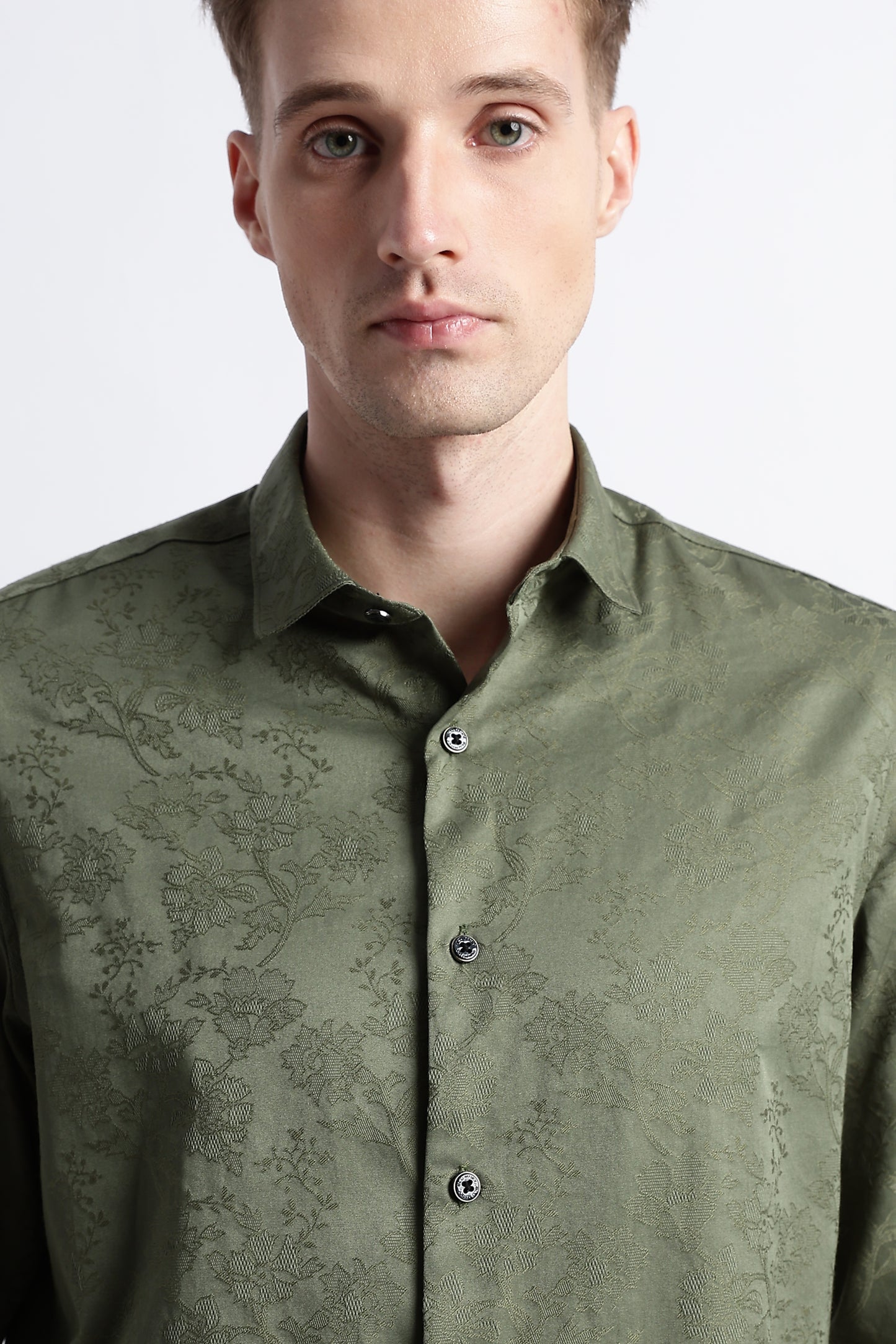 Textured Jacquard Shirt Green